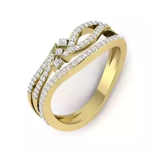 light weight  Yellow gold diamond rings-PR-361 DIA