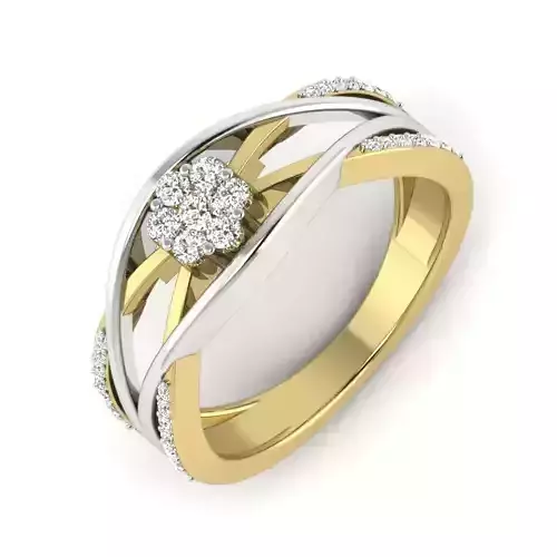 light weight  Yellow gold diamond rings-PR-362 DIA