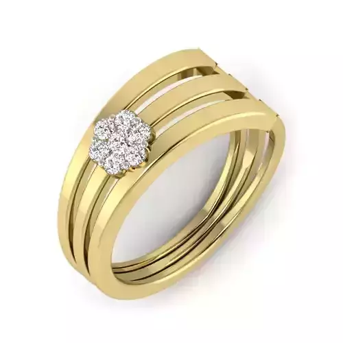 light weight  Yellow gold diamond rings-PR-363 DIA
