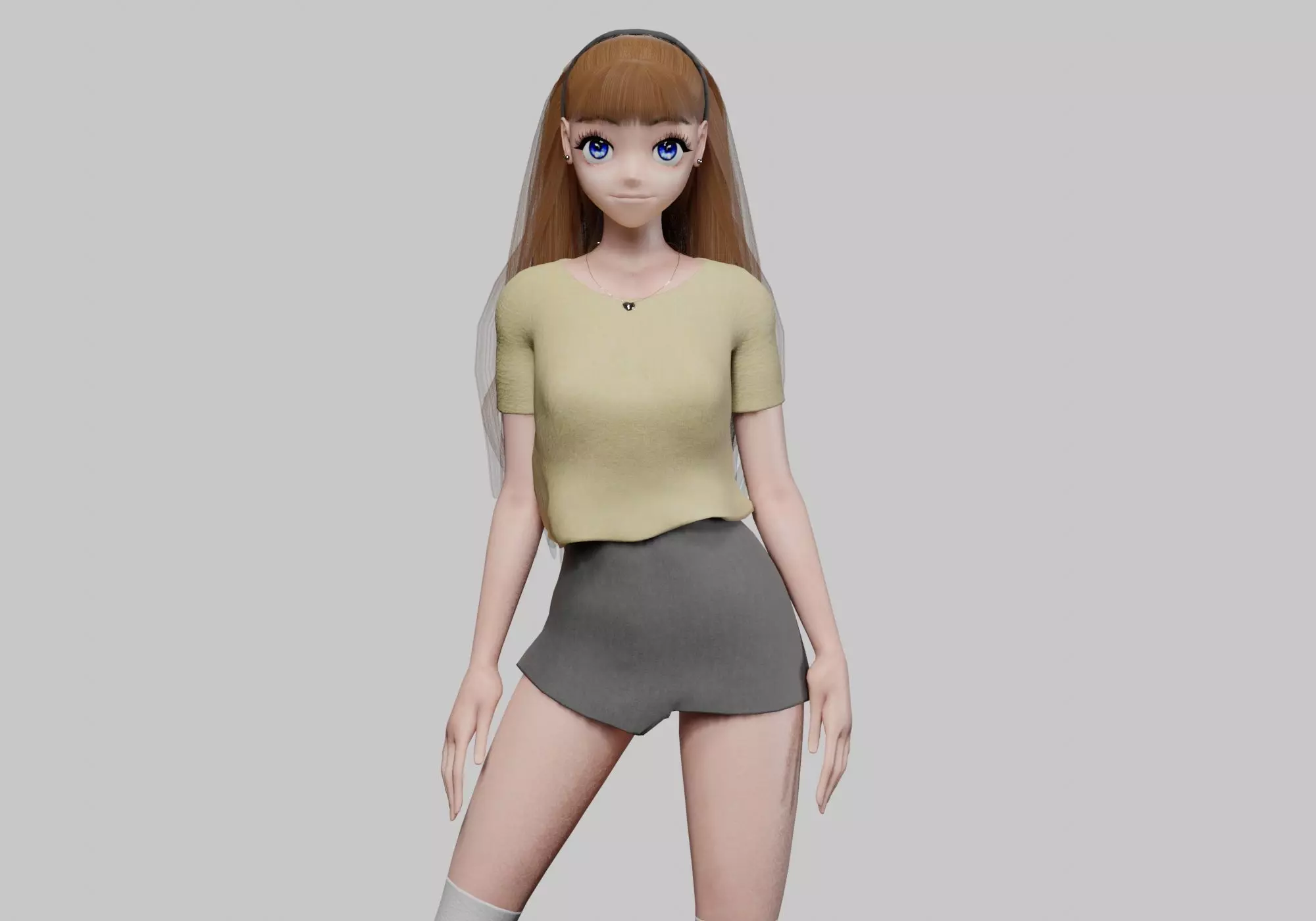 anime cute girl V33818 Low-poly 3D model