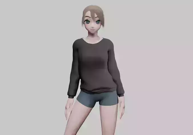 anime cool girl V22224 