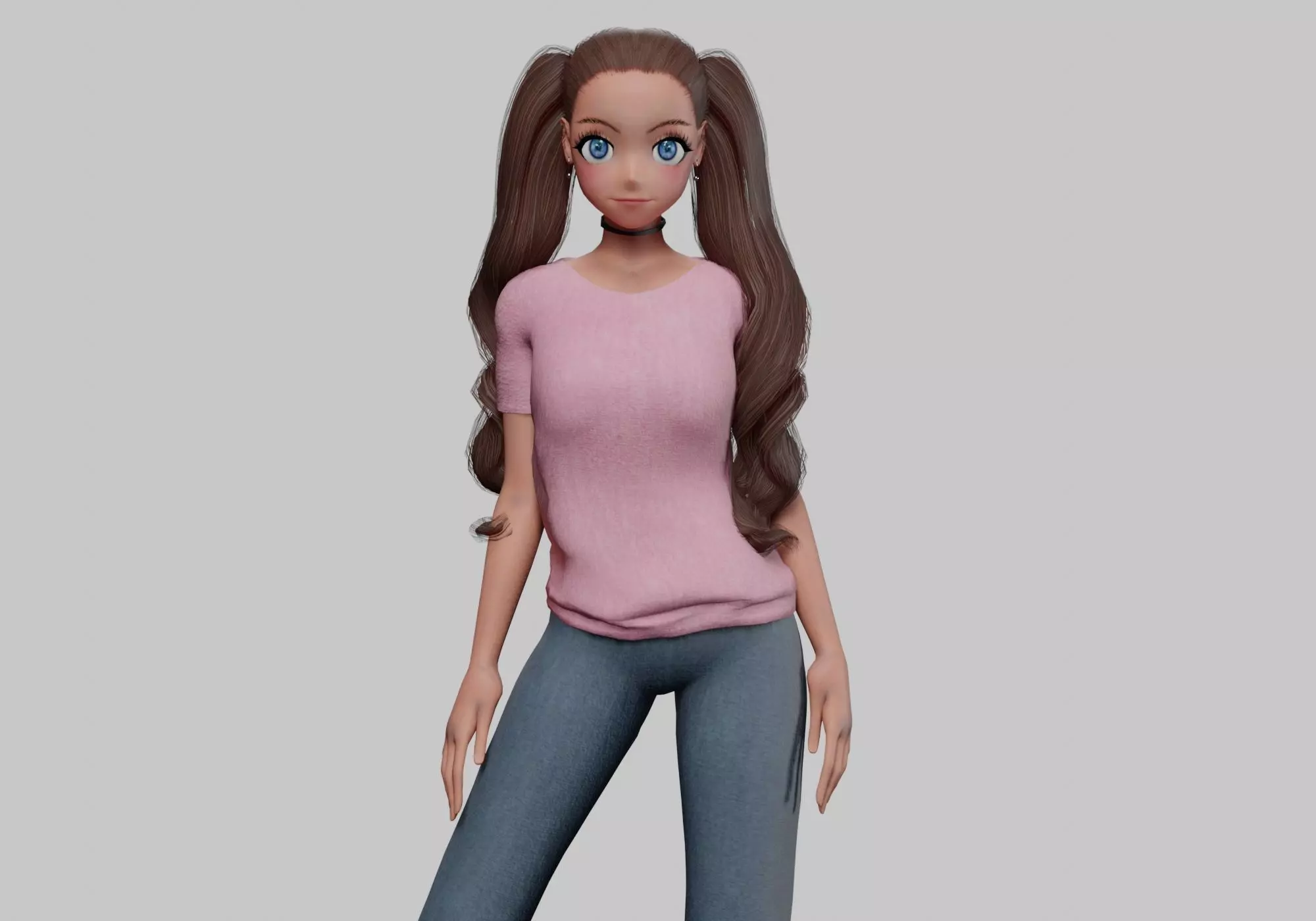 anime Beautiful girl V34574 Low-poly 3D model