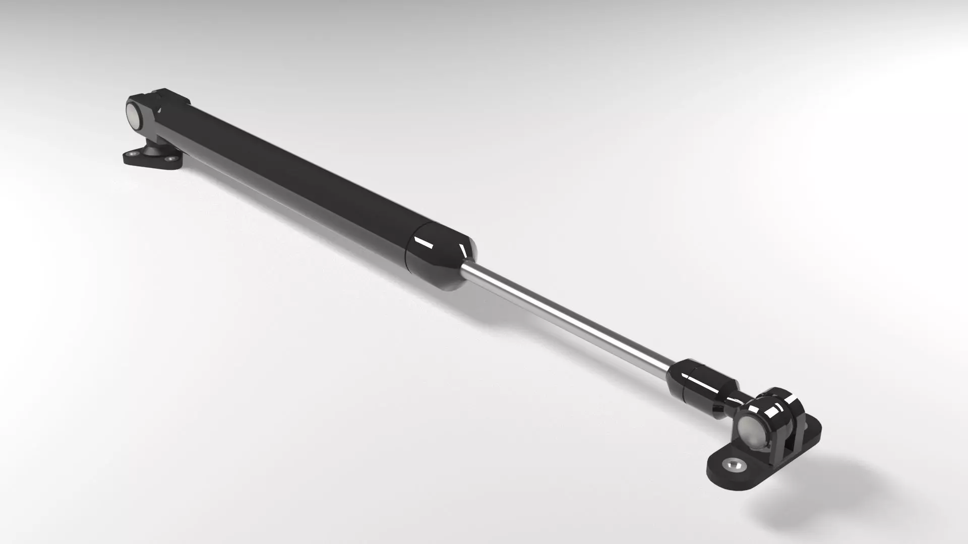 Hydraulic cylinder 3d model Low-poly 3D model_0