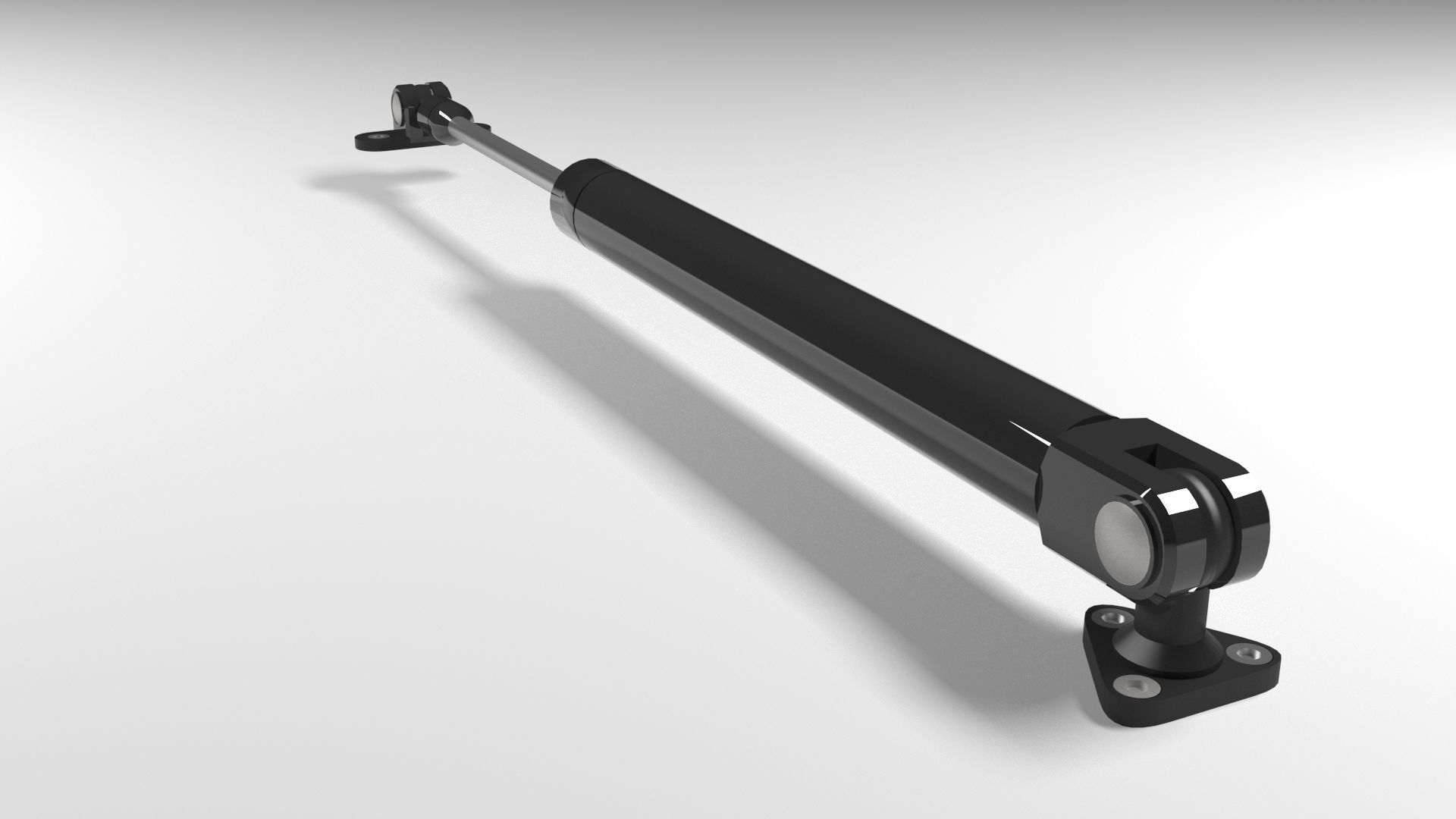 Hydraulic cylinder 3d model Low-poly 3D model_1