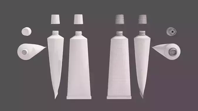 Toothpaste Paste Tube Food Paste Tube -- Built to scale 