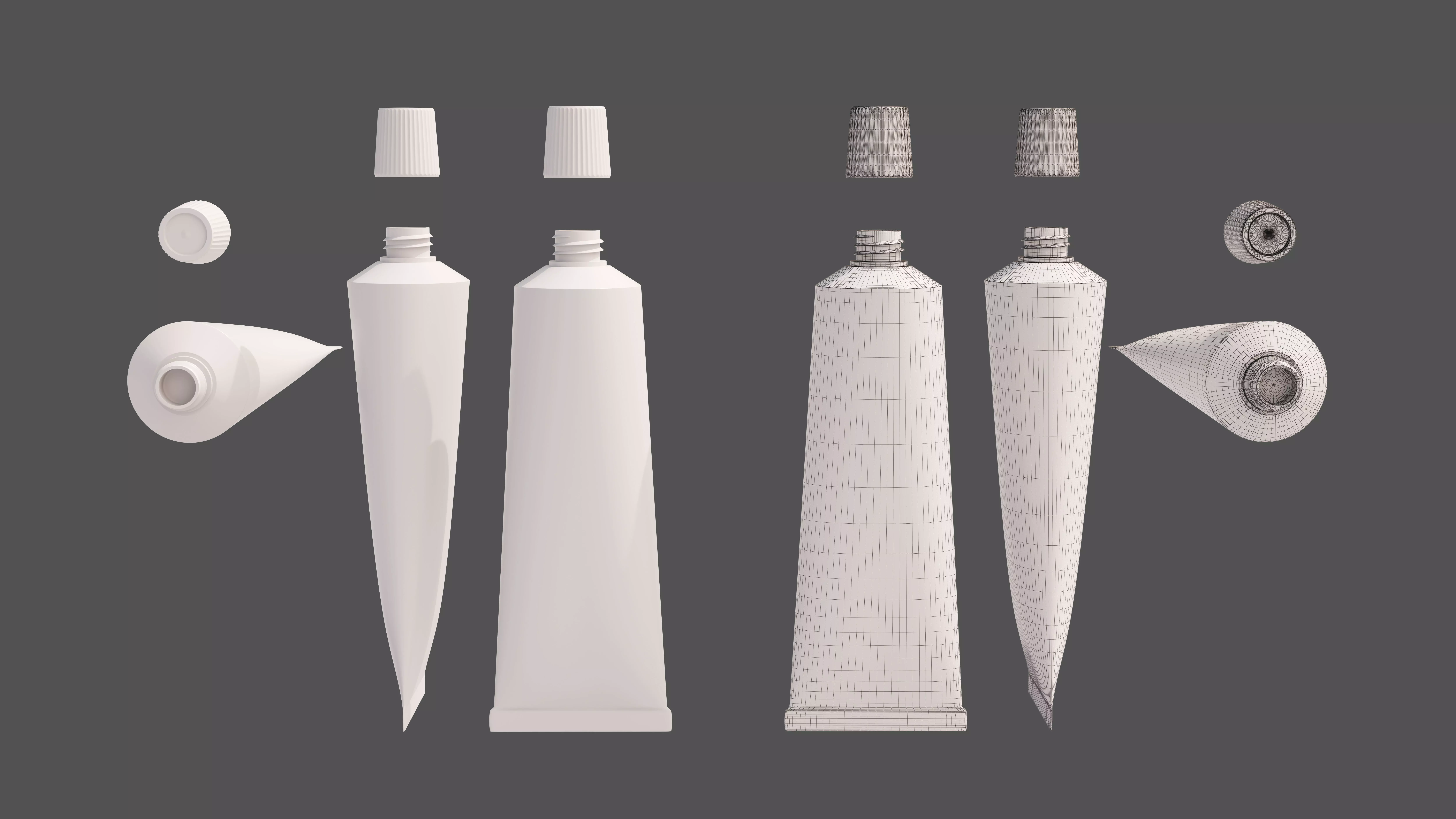 Toothpaste Paste Tube Food Paste Tube -- Built to scale 3D model