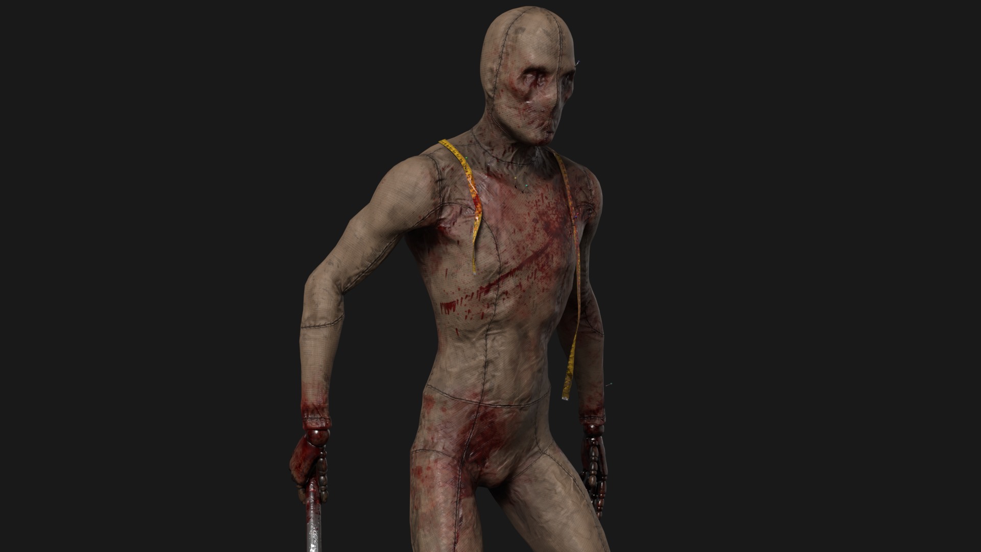 Mannequin killer 2 Low-poly 3D model_12