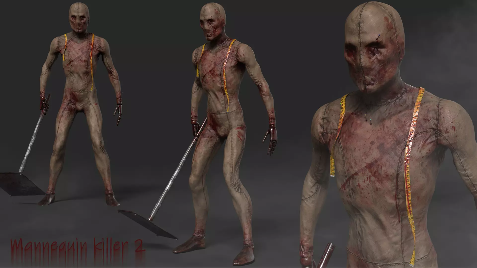Mannequin killer 2 Low-poly 3D model_0