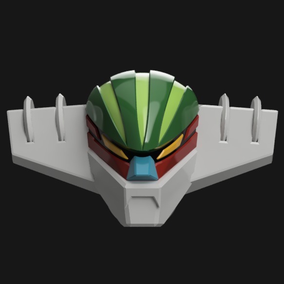 Kotetsu Jeeg head pendant 3D print model_4