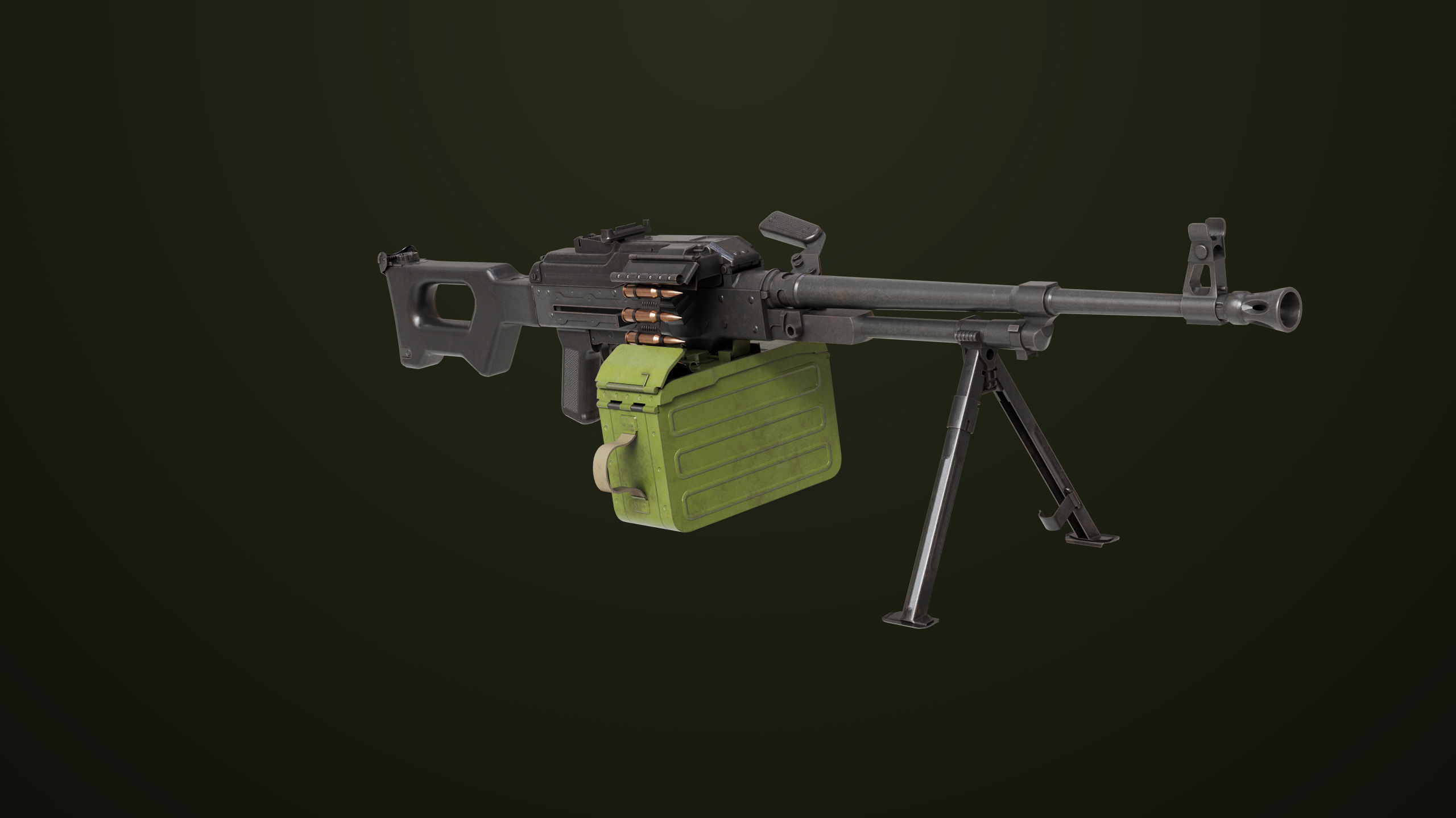 Machine Gun 11 Metal All PBR Unity UE Textures Low-poly 3D model_10