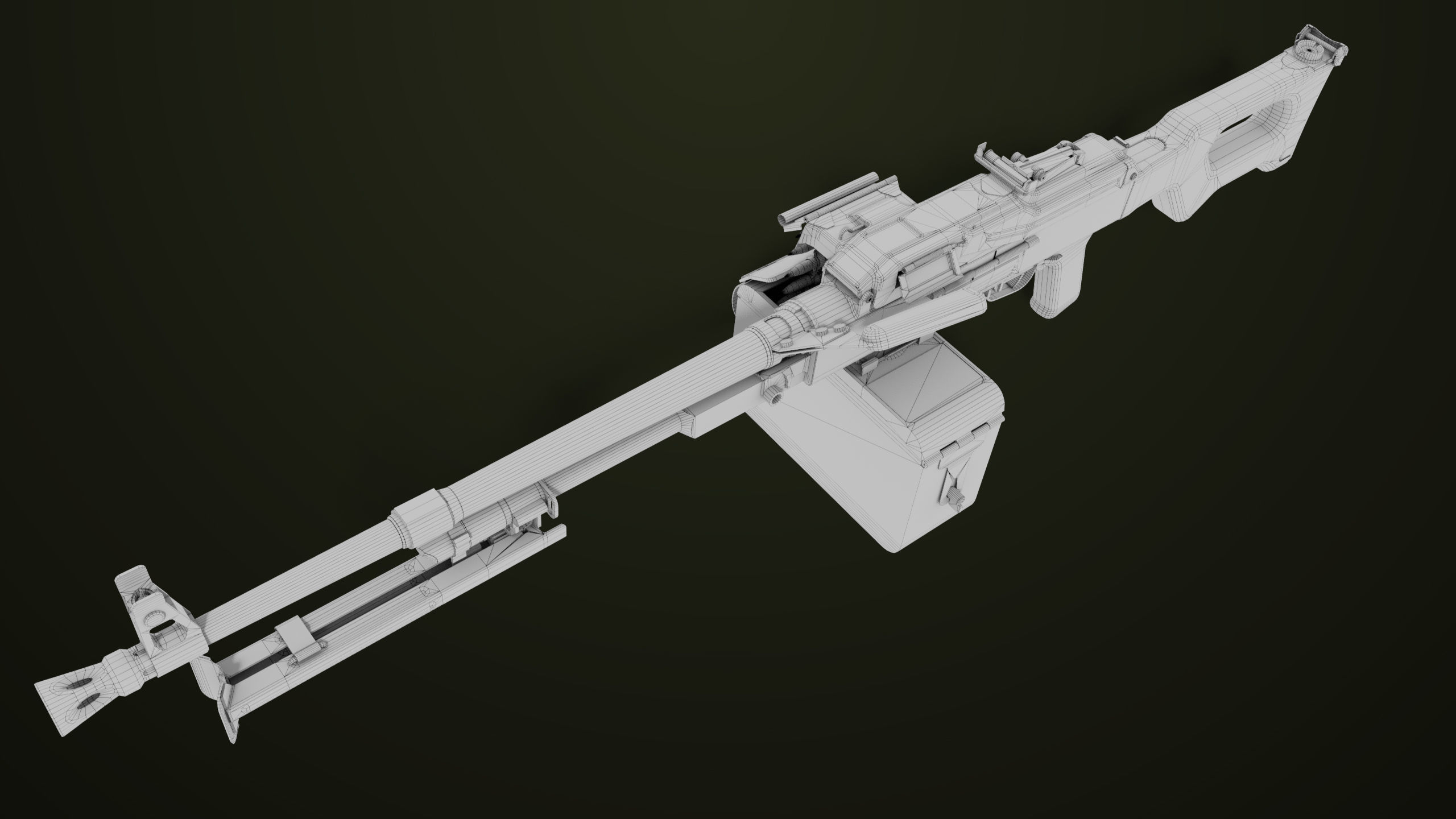 Machine Gun 11 Metal All PBR Unity UE Textures Low-poly 3D model_44