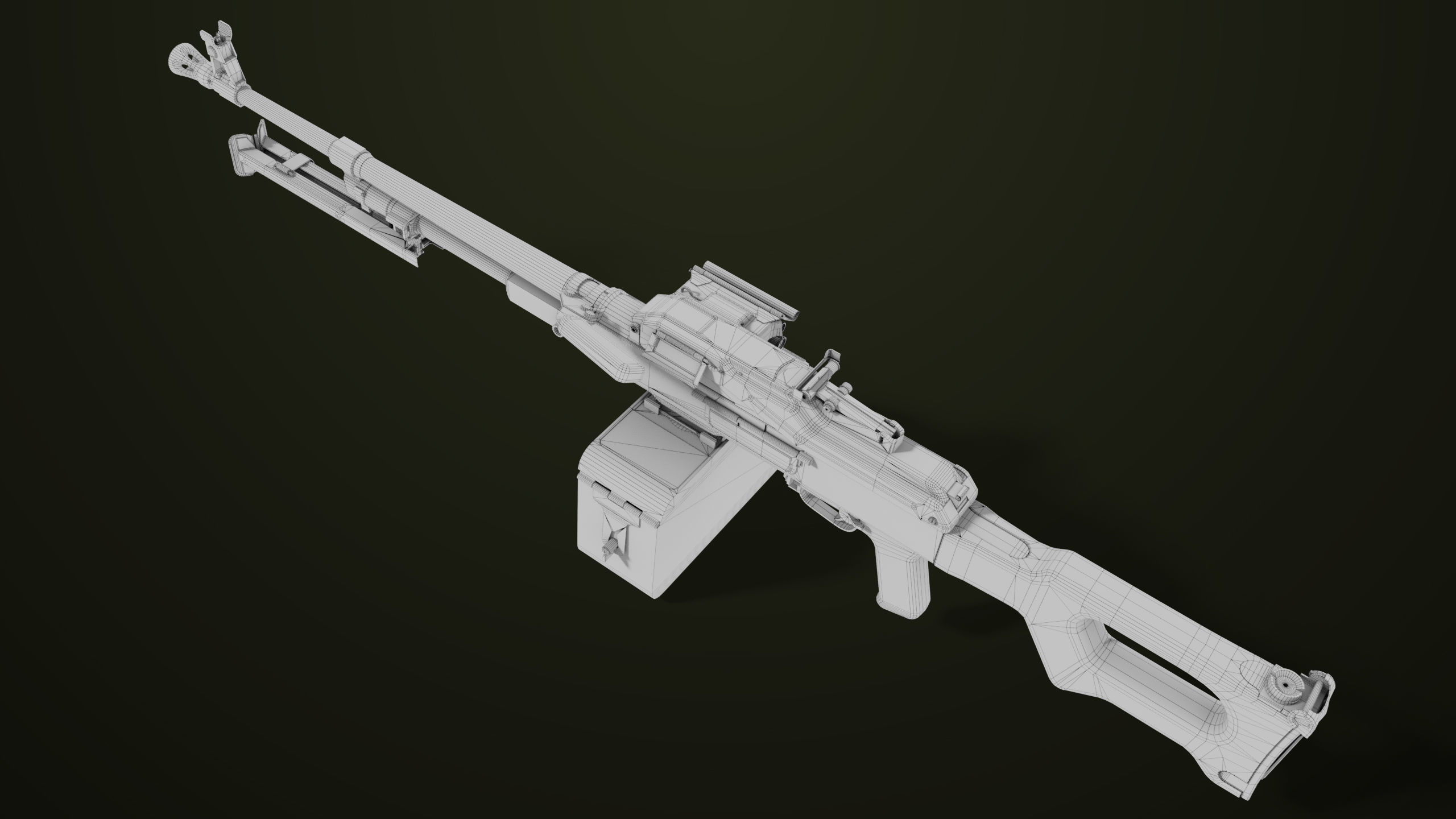 Machine Gun 11 Metal All PBR Unity UE Textures Low-poly 3D model_45