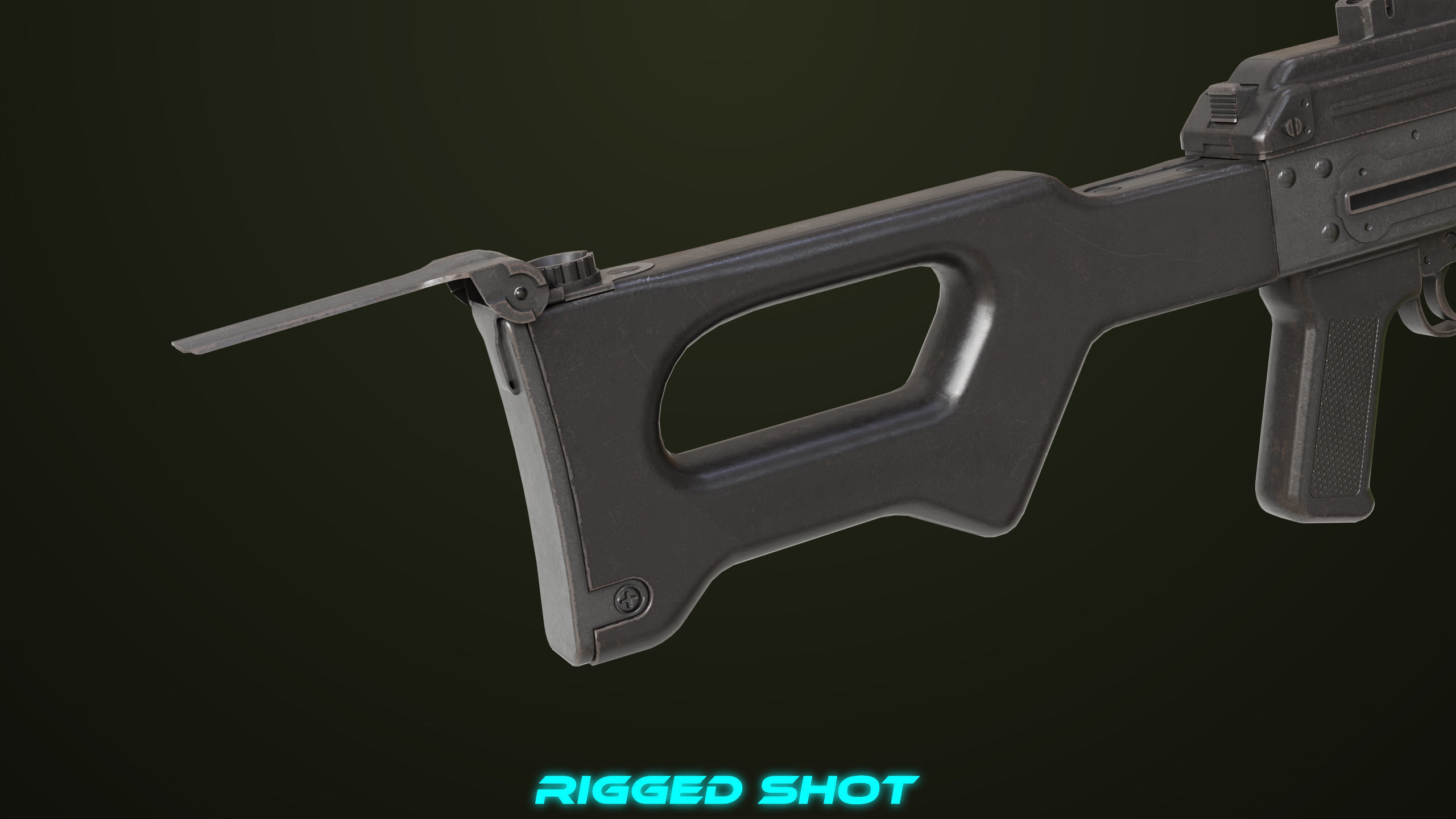 Machine Gun 11 Metal All PBR Unity UE Textures Low-poly 3D model_18