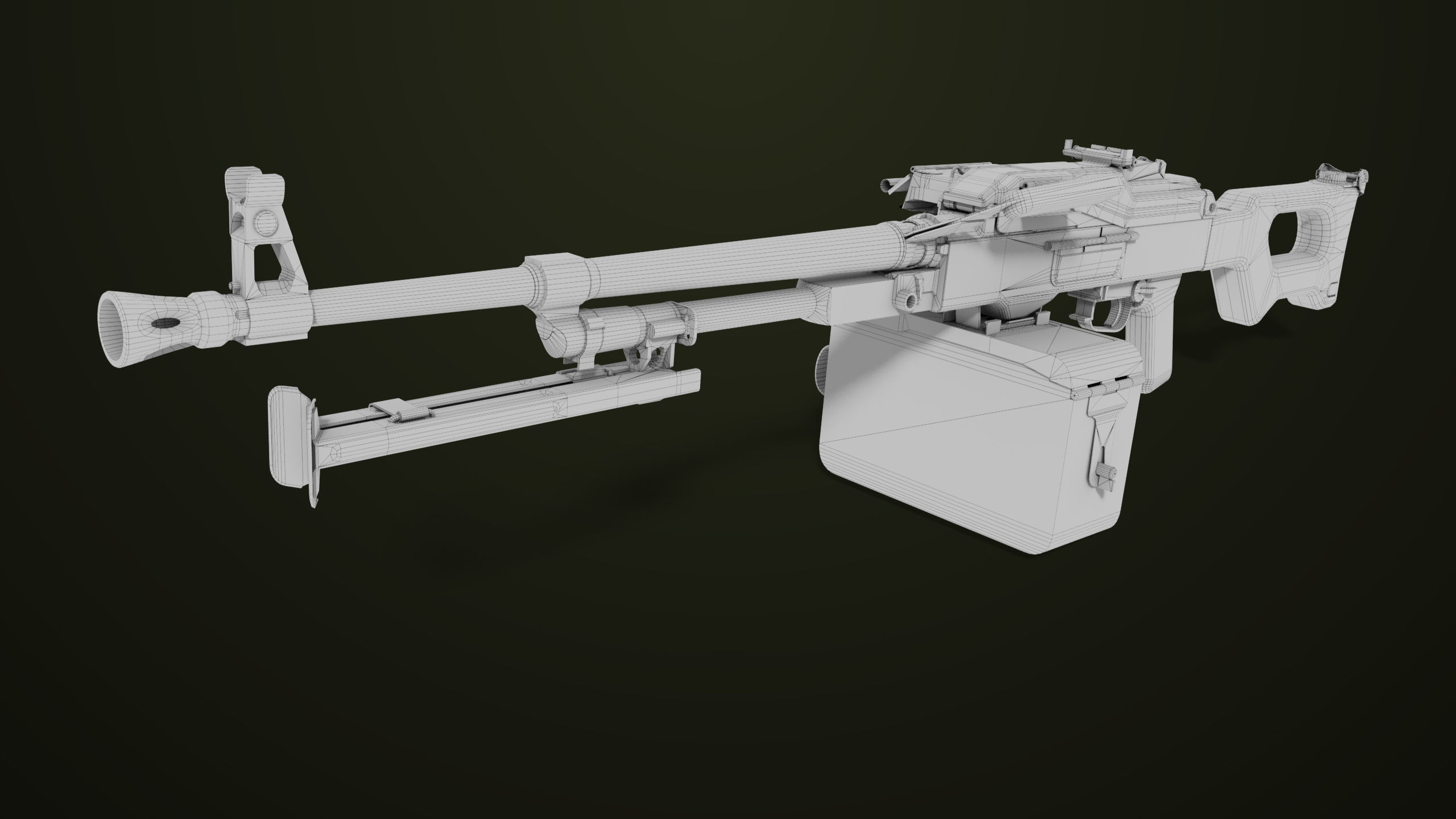 Machine Gun 11 Metal All PBR Unity UE Textures Low-poly 3D model_39