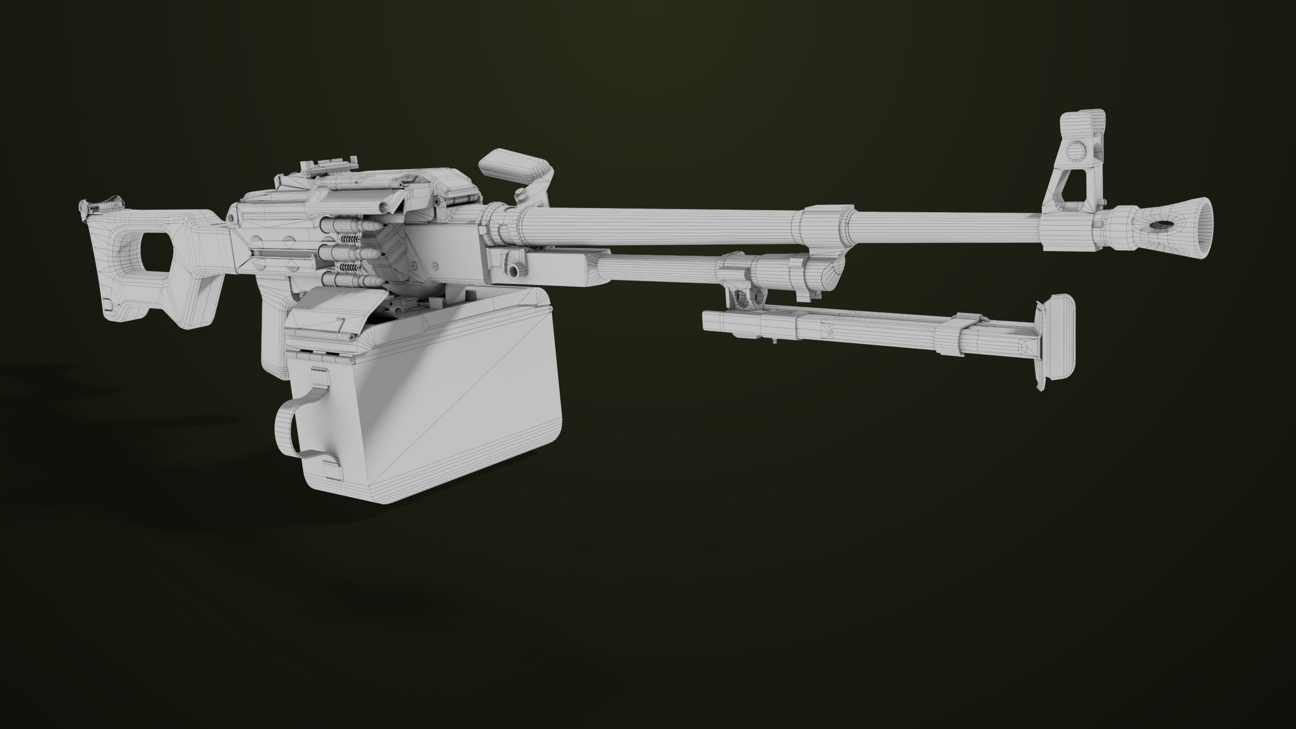 Machine Gun 11 Metal All PBR Unity UE Textures Low-poly 3D model_40