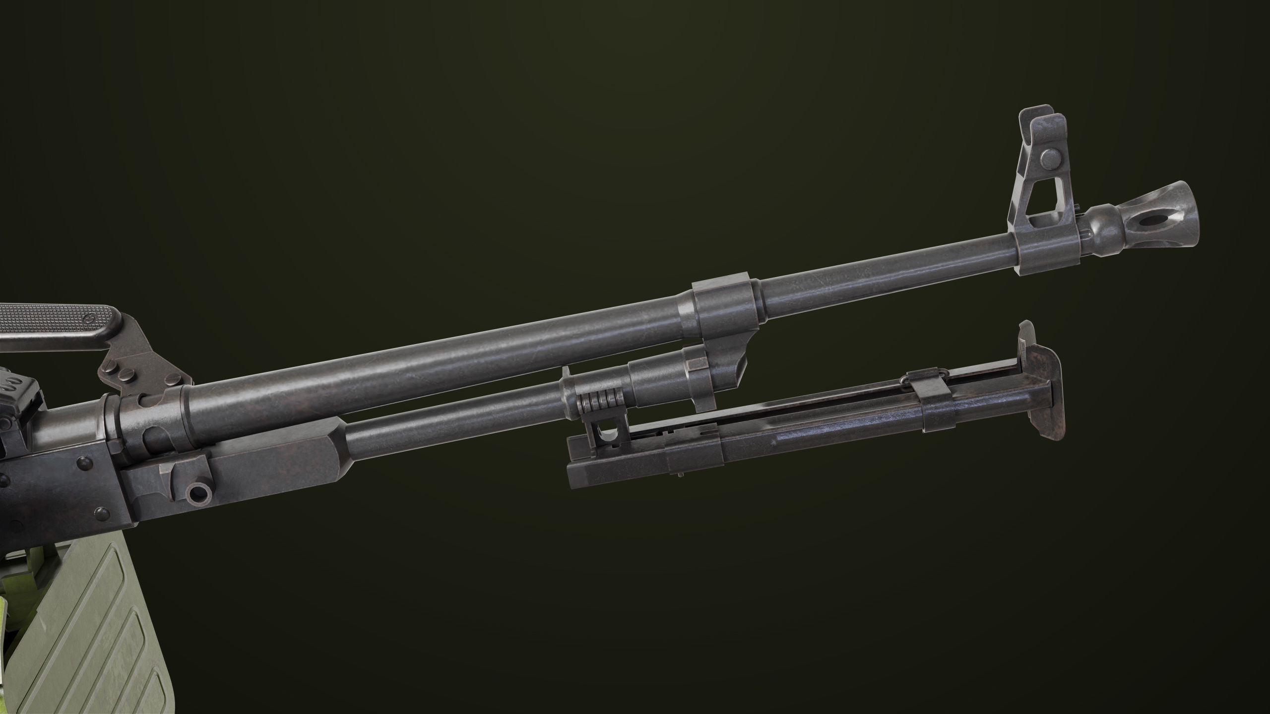 Machine Gun 11 Metal All PBR Unity UE Textures Low-poly 3D model_5