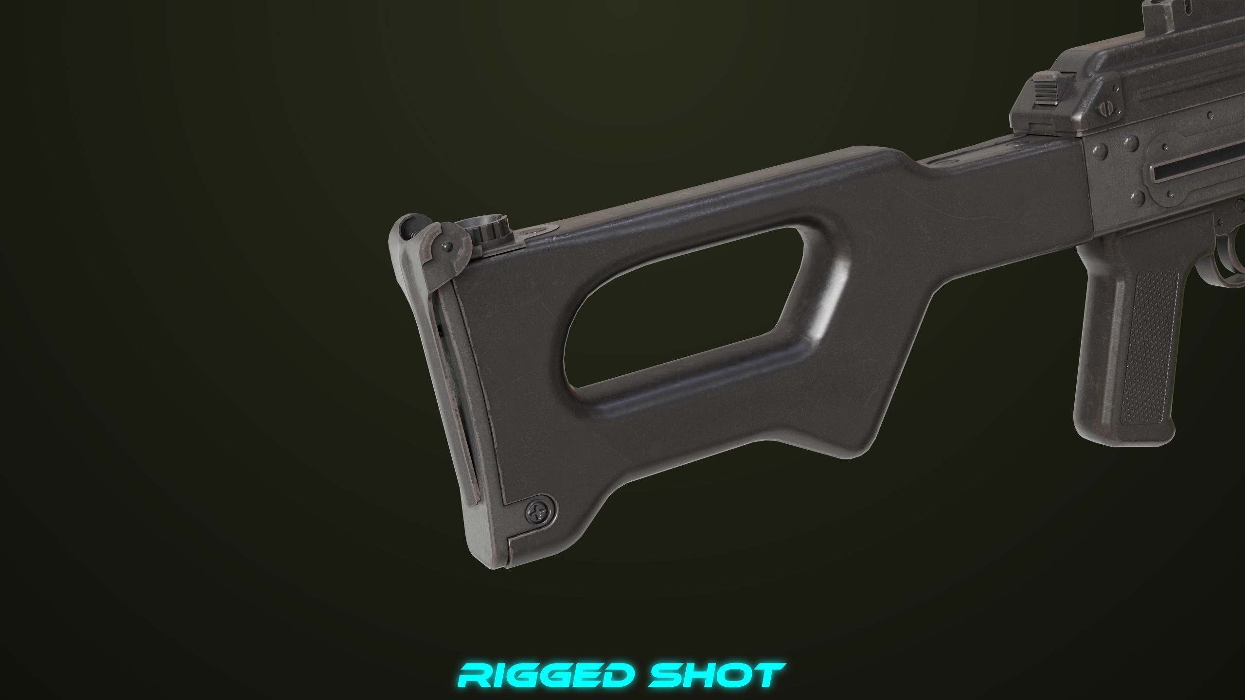 Machine Gun 11 Metal All PBR Unity UE Textures Low-poly 3D model_17