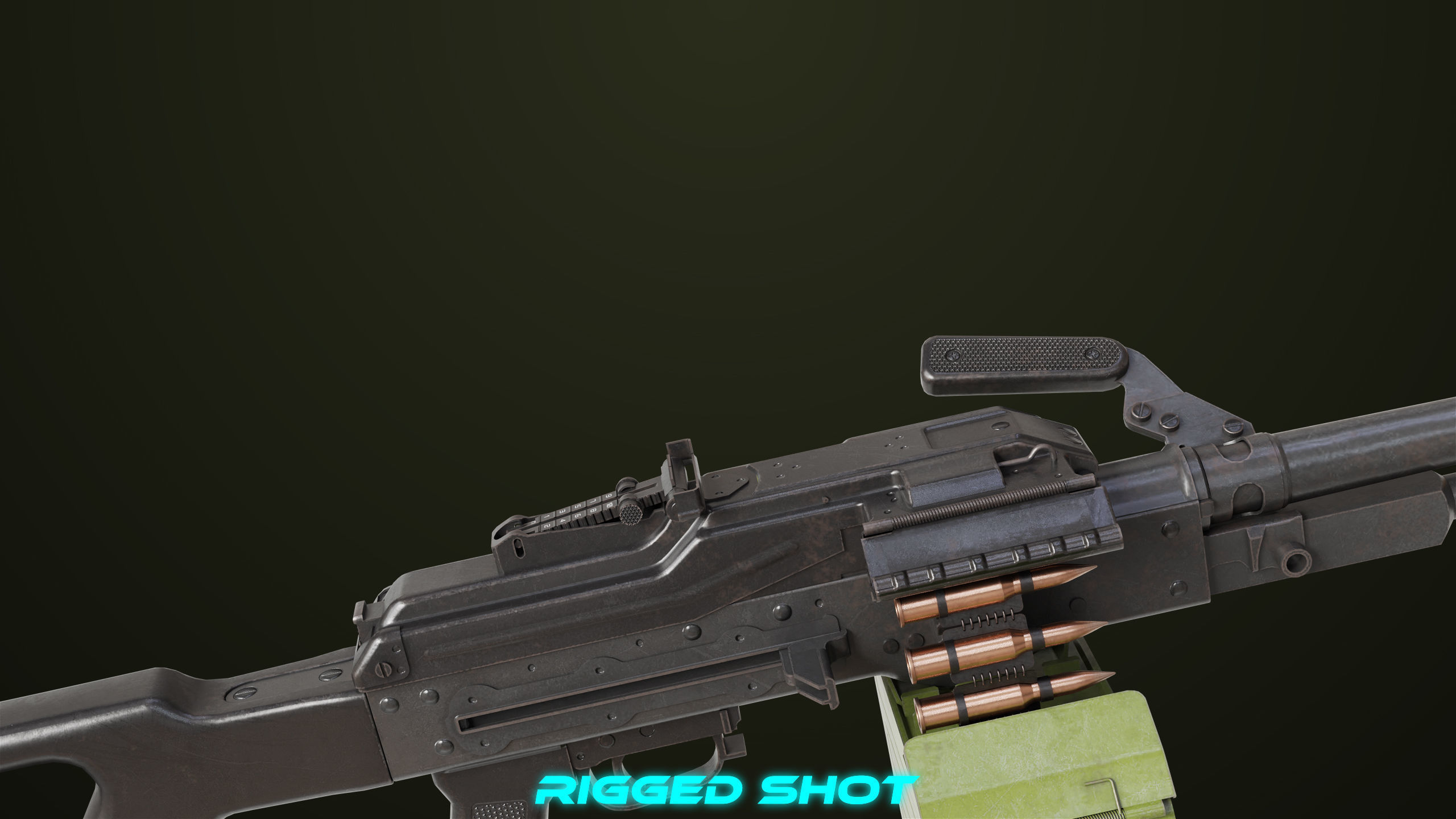 Machine Gun 11 Metal All PBR Unity UE Textures Low-poly 3D model_25