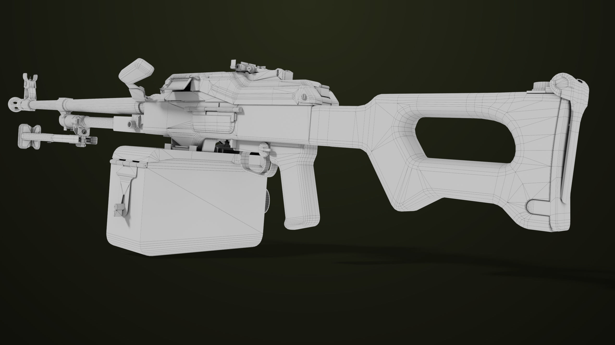 Machine Gun 11 Metal All PBR Unity UE Textures Low-poly 3D model_46