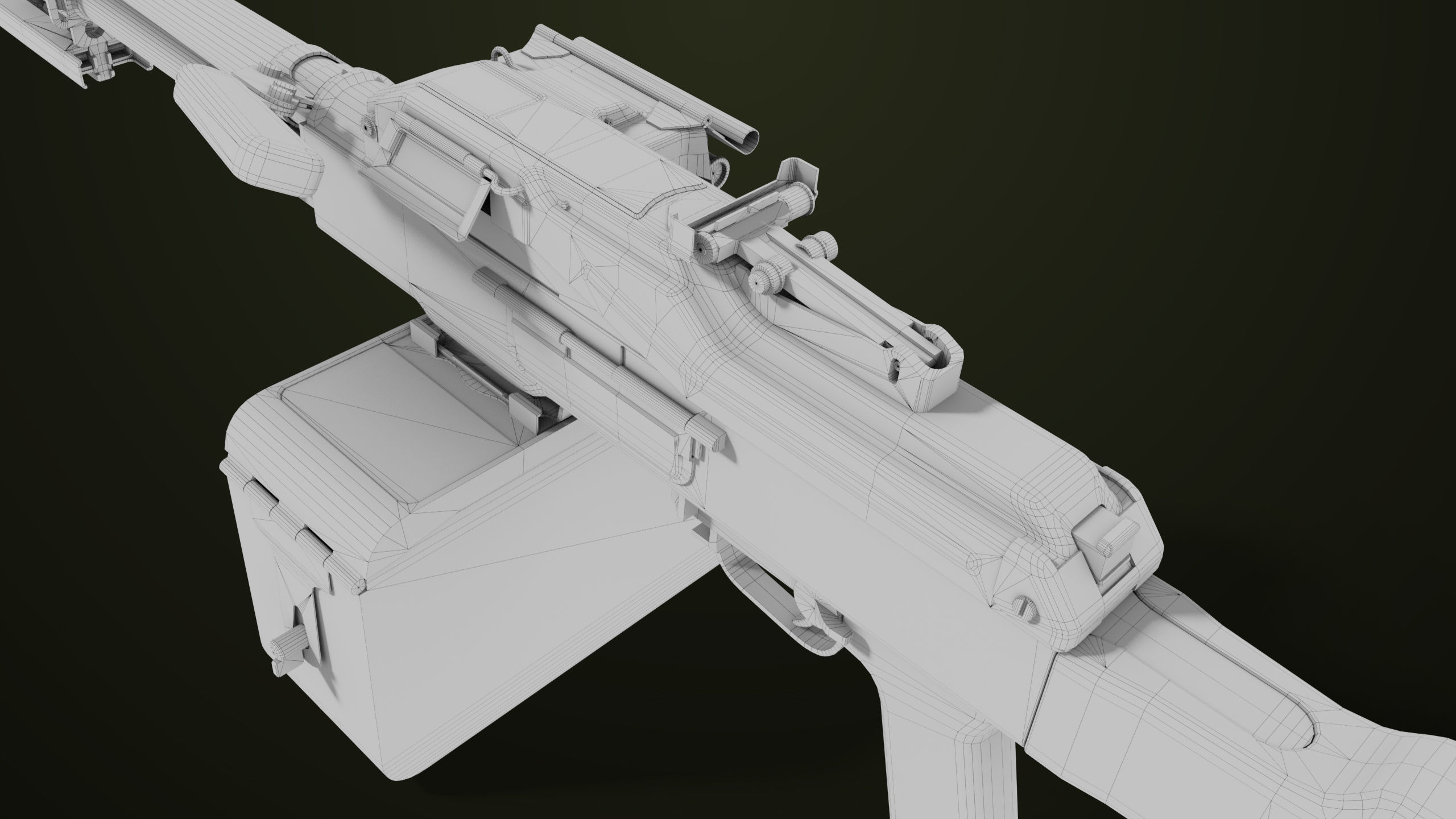 Machine Gun 11 Metal All PBR Unity UE Textures Low-poly 3D model_48