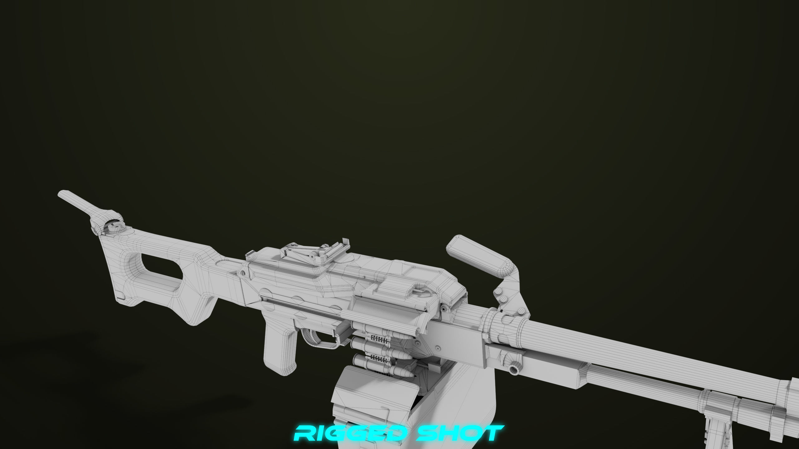 Machine Gun 11 Metal All PBR Unity UE Textures Low-poly 3D model_60