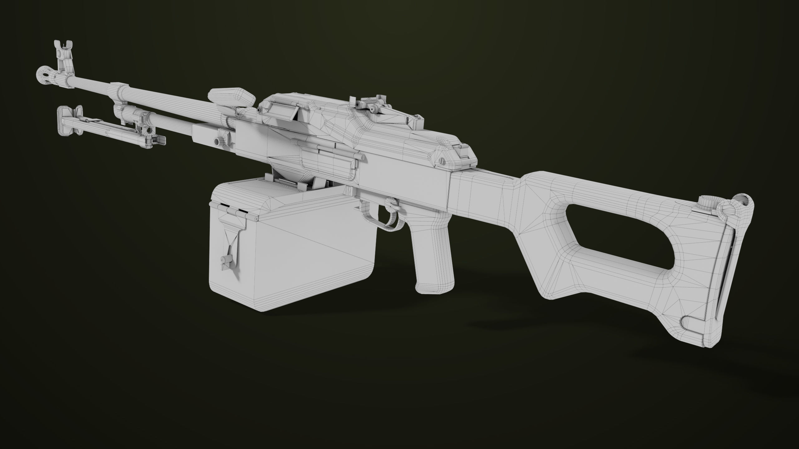 Machine Gun 11 Metal All PBR Unity UE Textures Low-poly 3D model_43