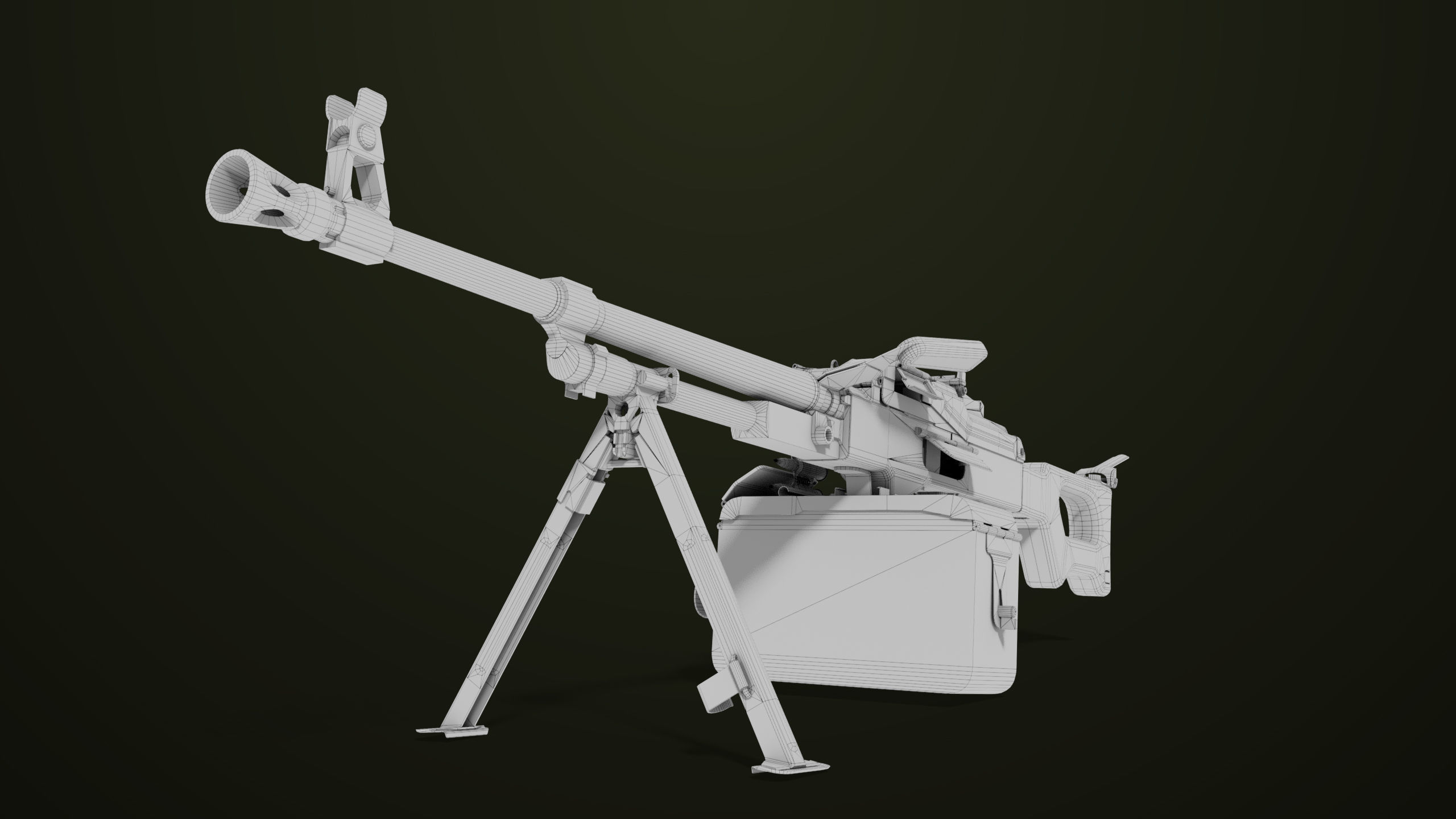 Machine Gun 11 Metal All PBR Unity UE Textures Low-poly 3D model_69