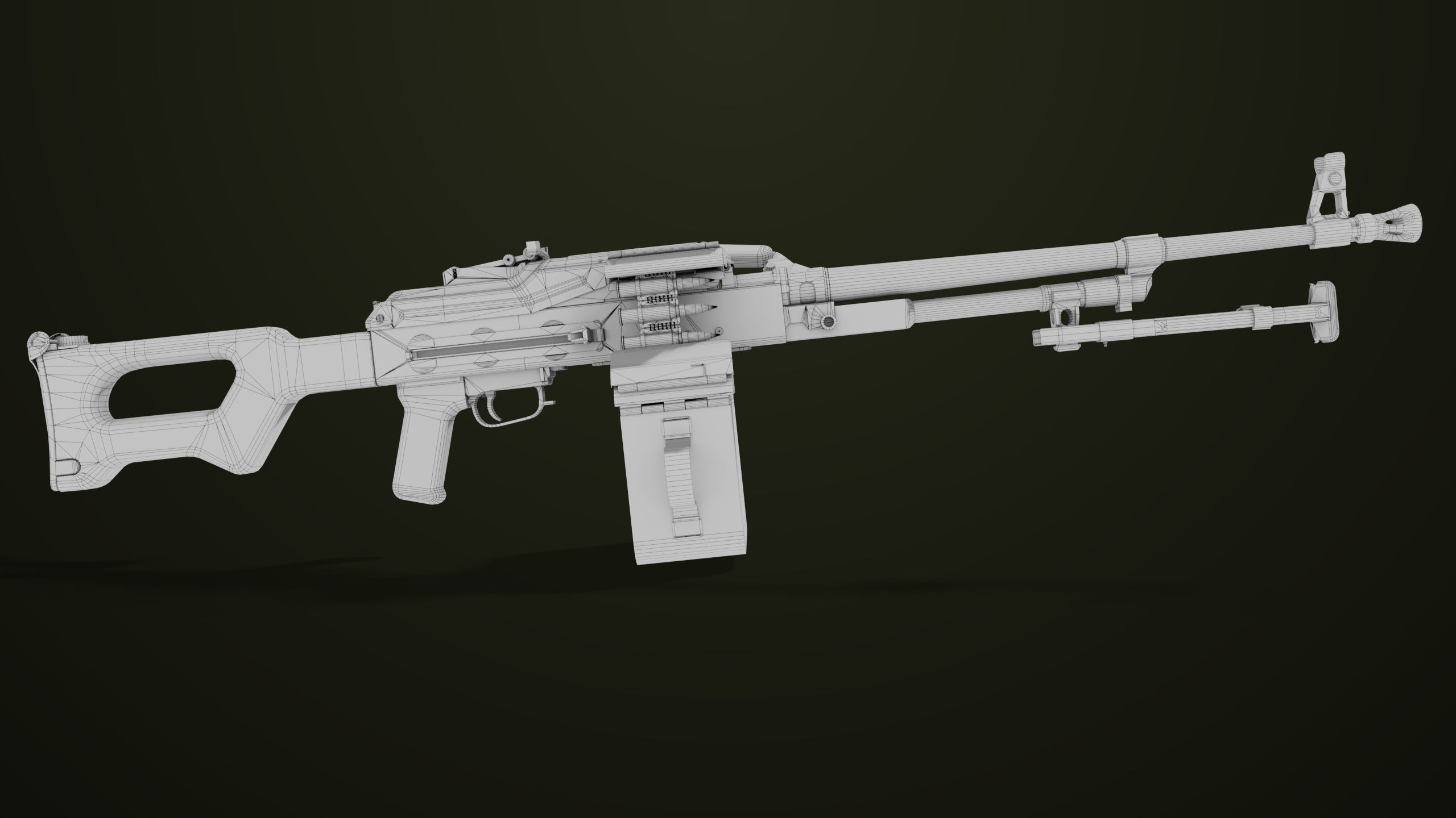 Machine Gun 11 Metal All PBR Unity UE Textures Low-poly 3D model_41