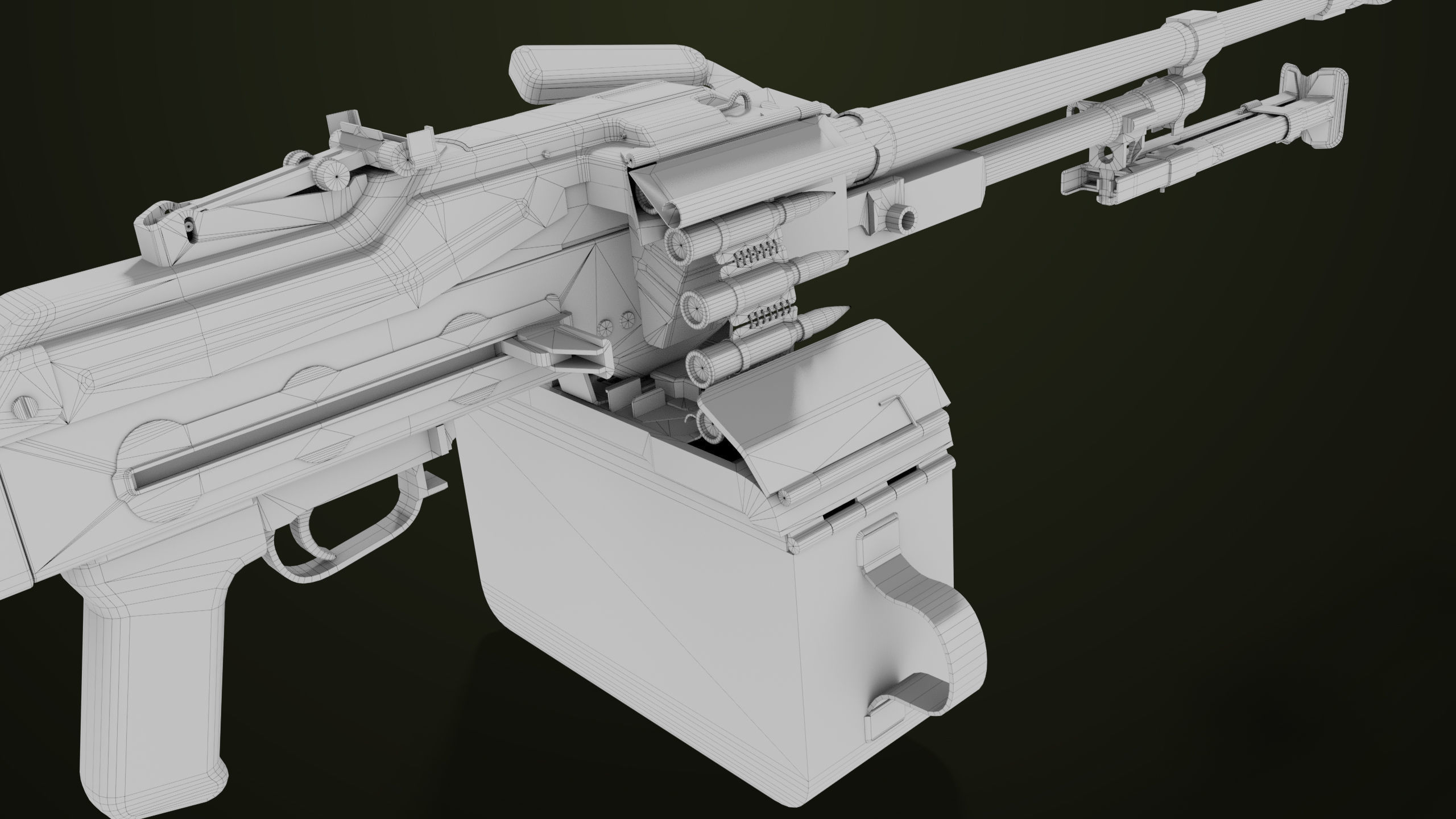 Machine Gun 11 Metal All PBR Unity UE Textures Low-poly 3D model_47