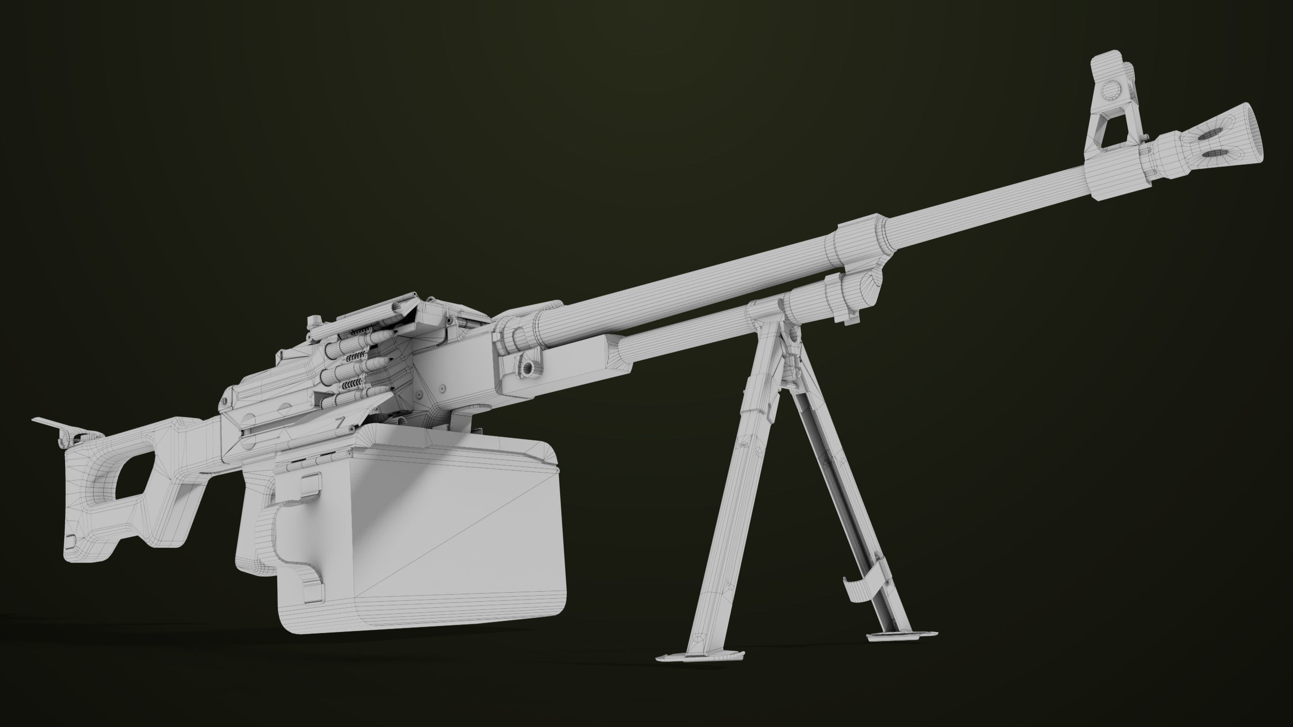 Machine Gun 11 Metal All PBR Unity UE Textures Low-poly 3D model_70