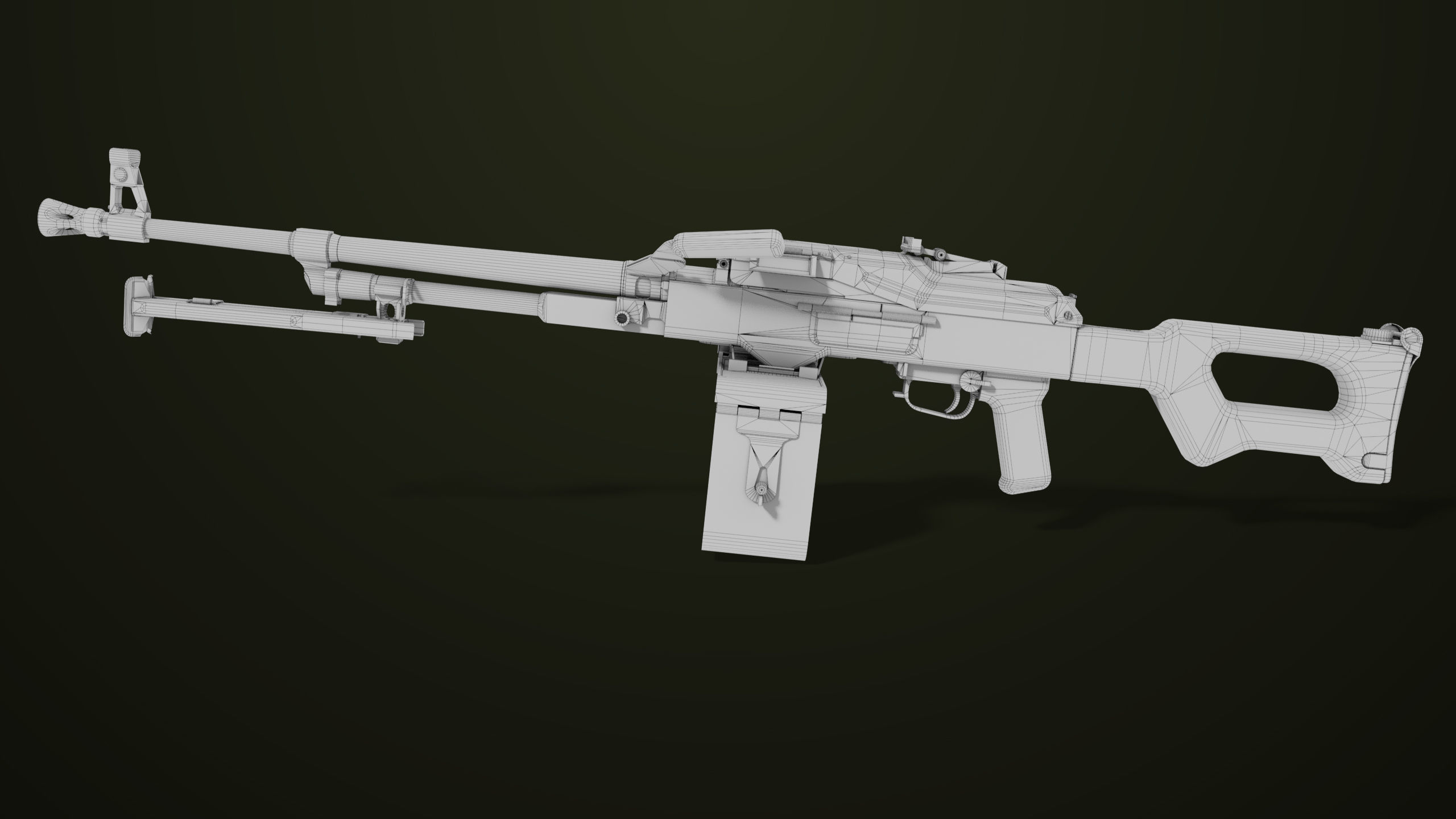 Machine Gun 11 Metal All PBR Unity UE Textures Low-poly 3D model_38