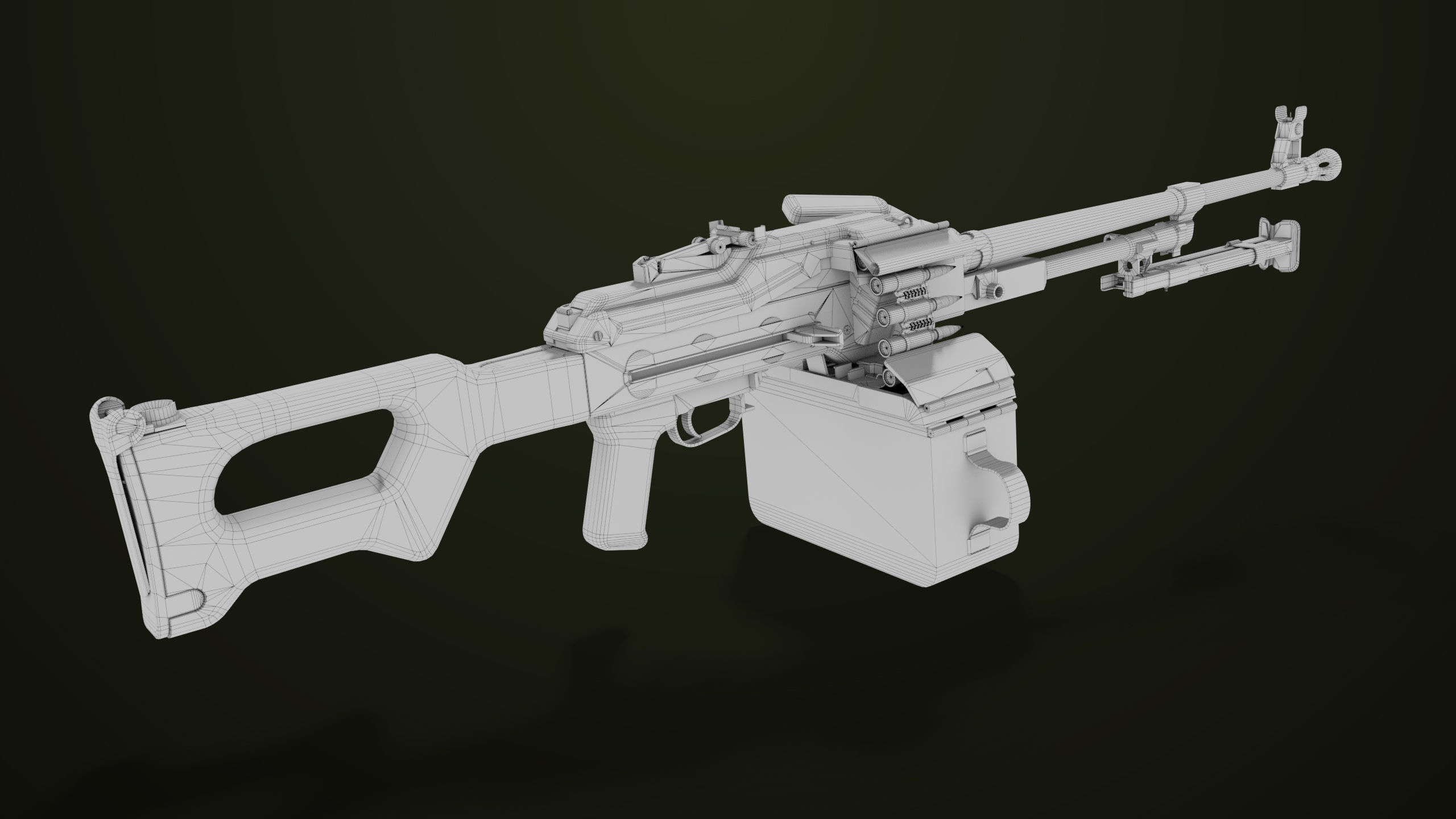 Machine Gun 11 Metal All PBR Unity UE Textures Low-poly 3D model_42