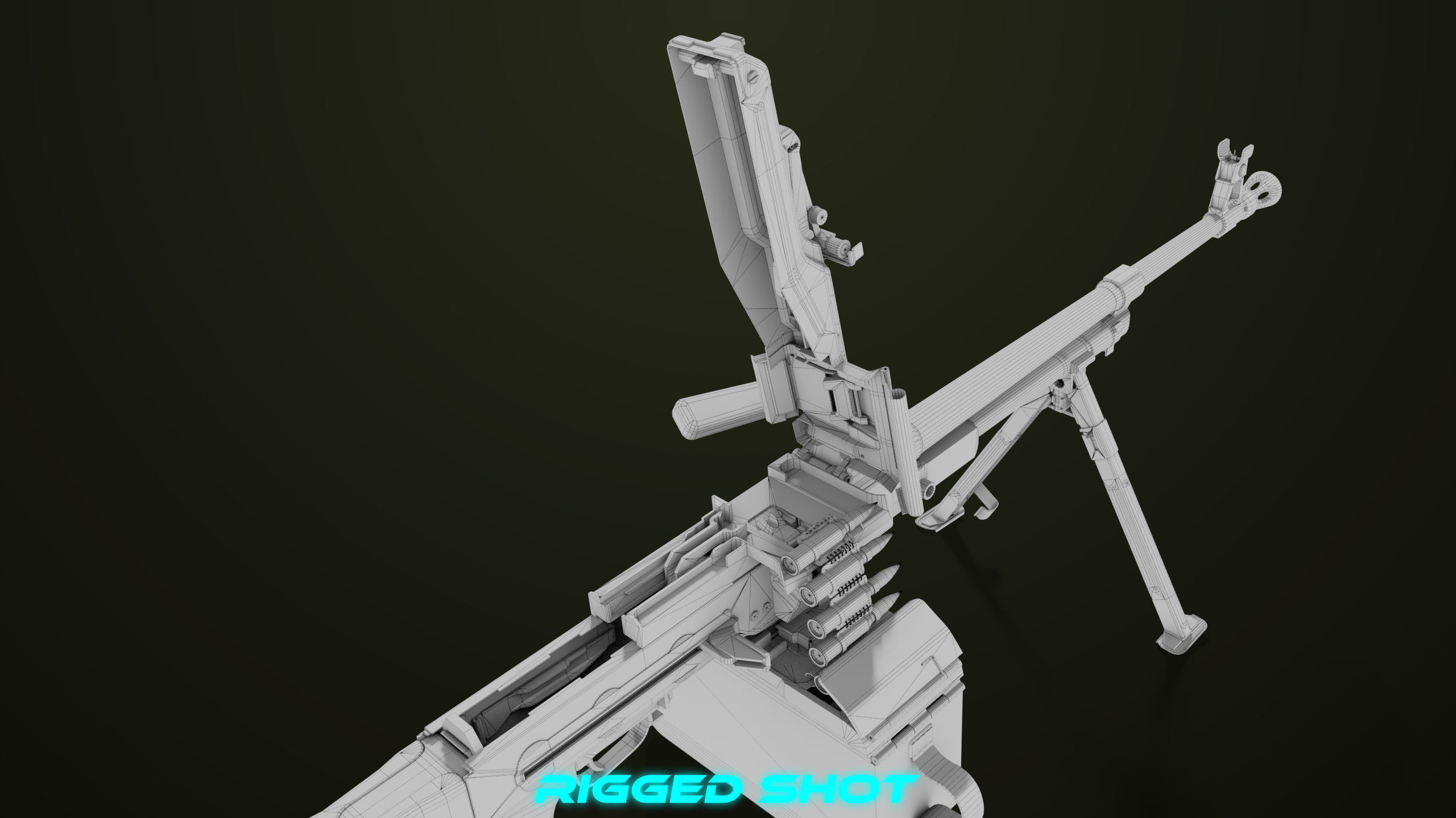 Machine Gun 11 Metal All PBR Unity UE Textures Low-poly 3D model_62