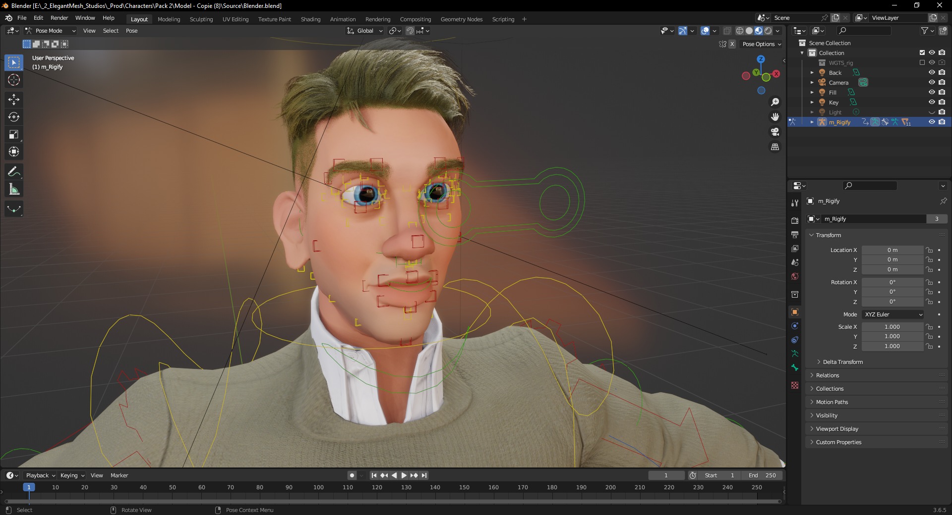 Stylized Classic cartoon man  stylized figure Low-poly 3D model_18