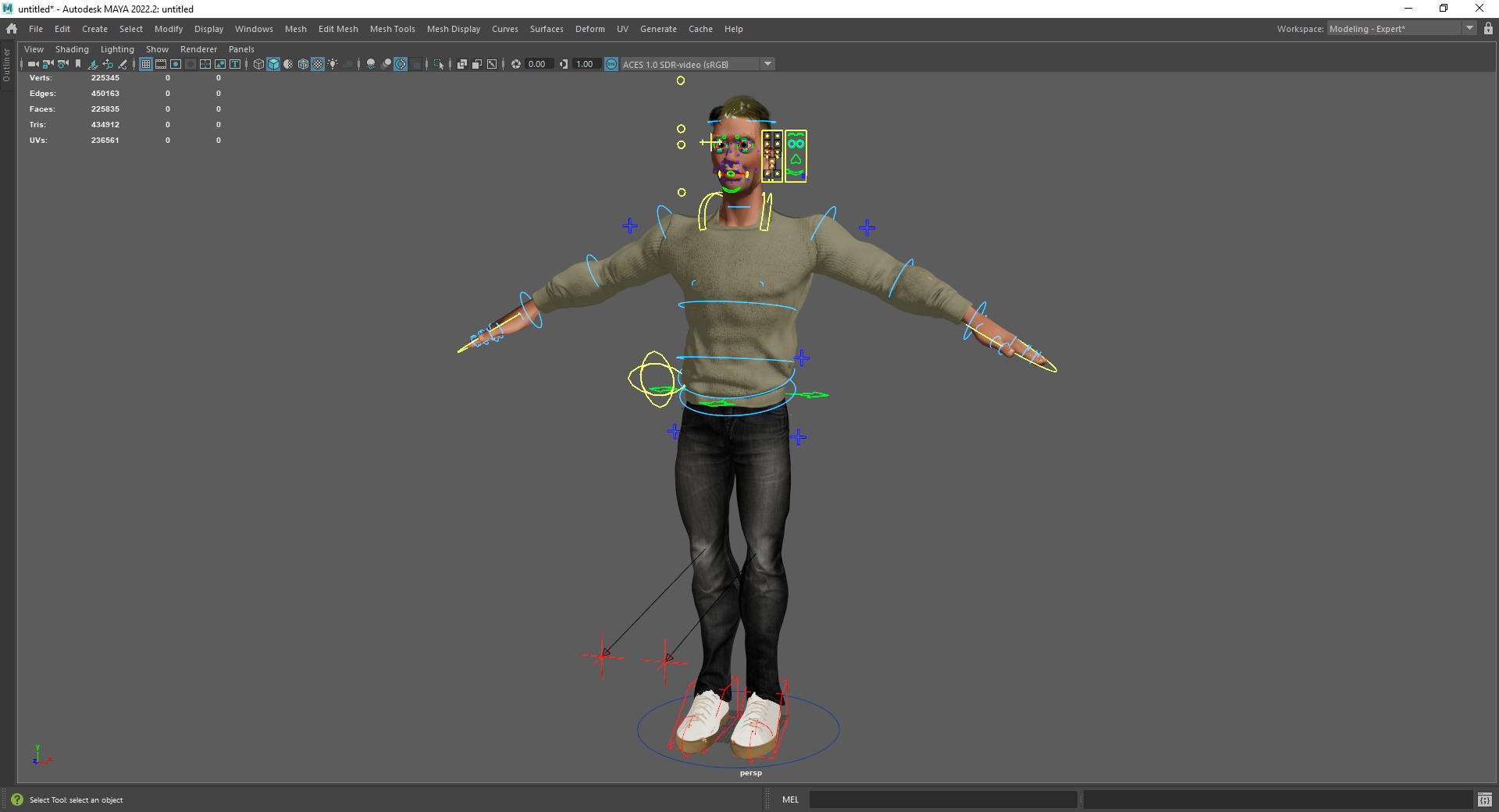 Stylized Classic cartoon man  stylized figure Low-poly 3D model_22