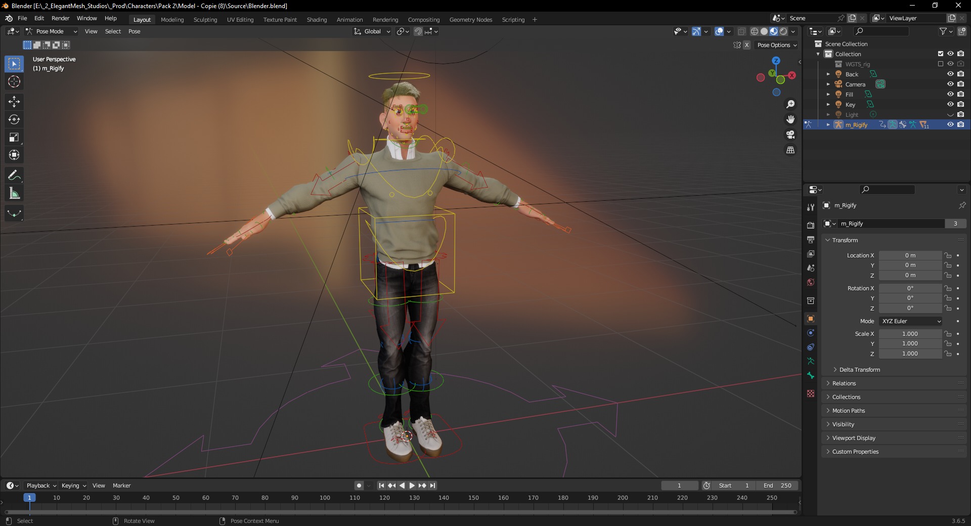 Stylized Classic cartoon man  stylized figure Low-poly 3D model_19