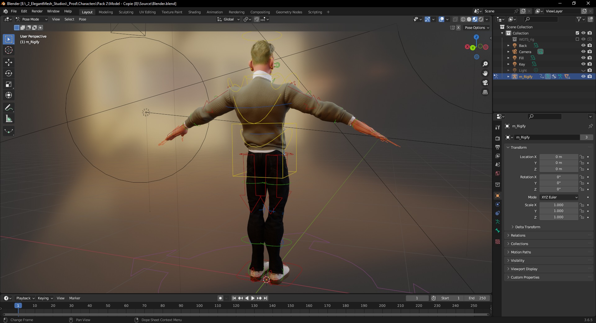 Stylized Classic cartoon man  stylized figure Low-poly 3D model_20