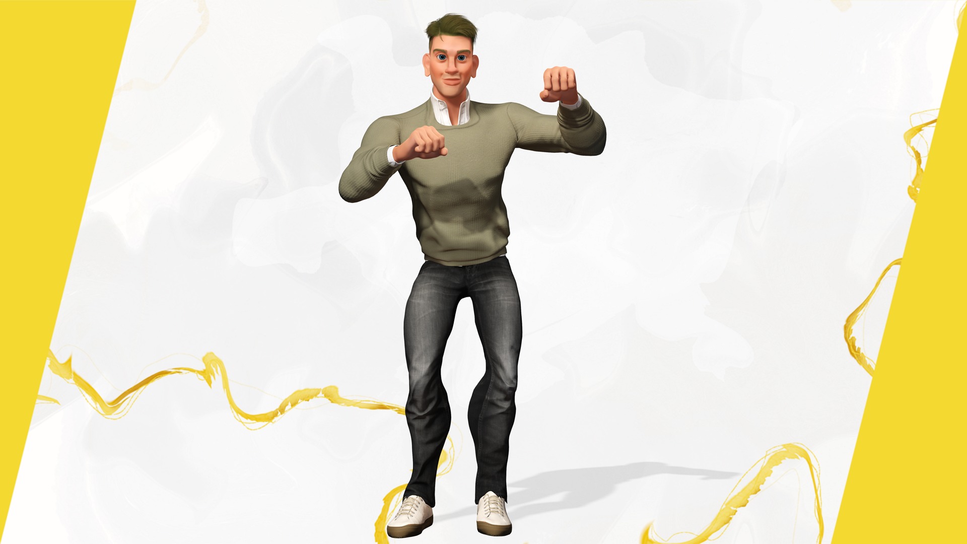 Stylized Classic cartoon man  stylized figure Low-poly 3D model_8