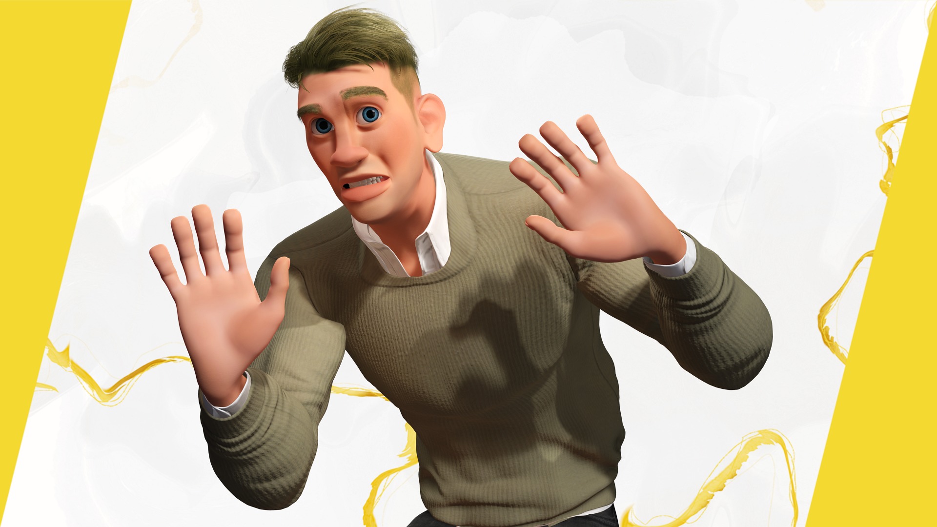 Stylized Classic cartoon man  stylized figure Low-poly 3D model_11