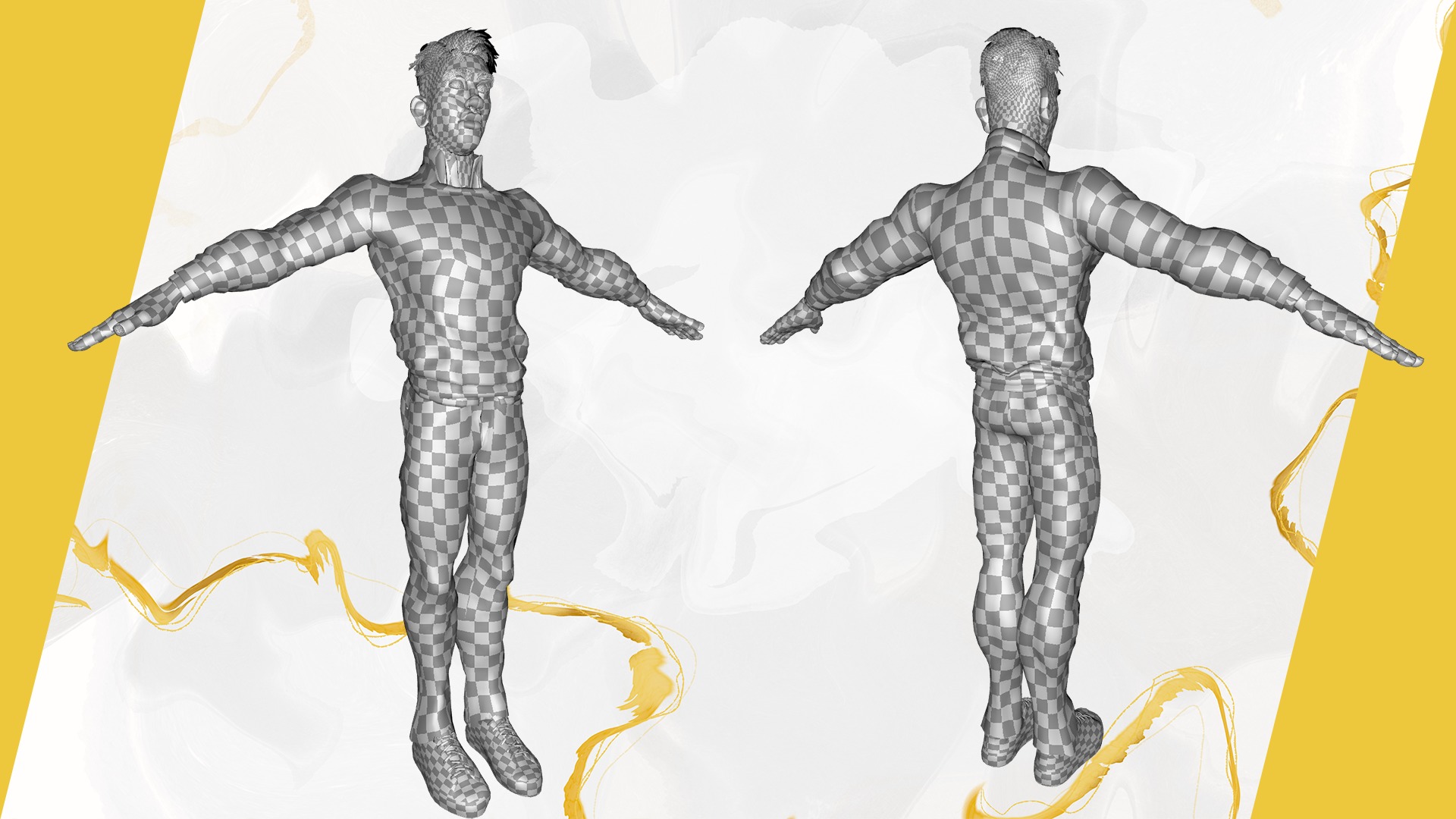 Stylized Classic cartoon man  stylized figure Low-poly 3D model_28