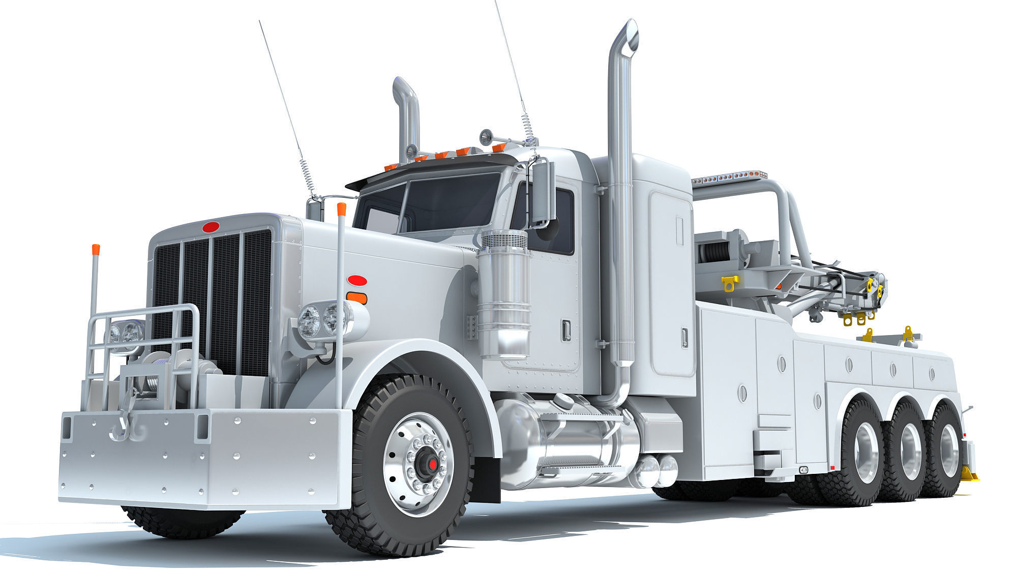 Recovery Service Wrecker Tow Truck 3D model_11