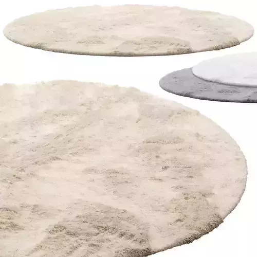 Benuta Dave Round Fur Rug 3 colors 3D model