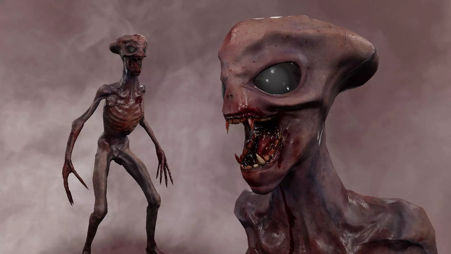 Alien 2 Low-poly 3D model_0