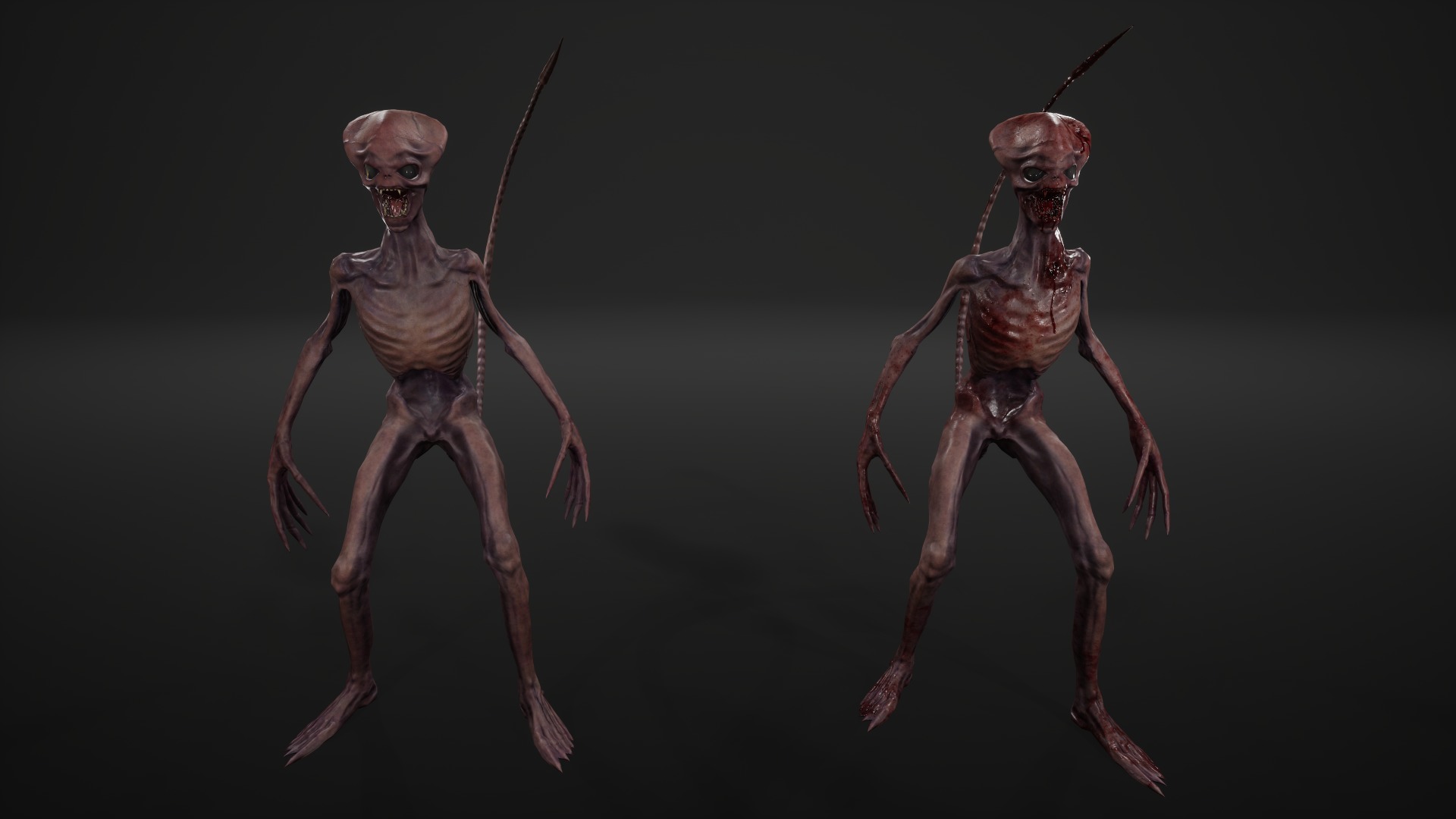 Alien 3 Low-poly 3D model_2