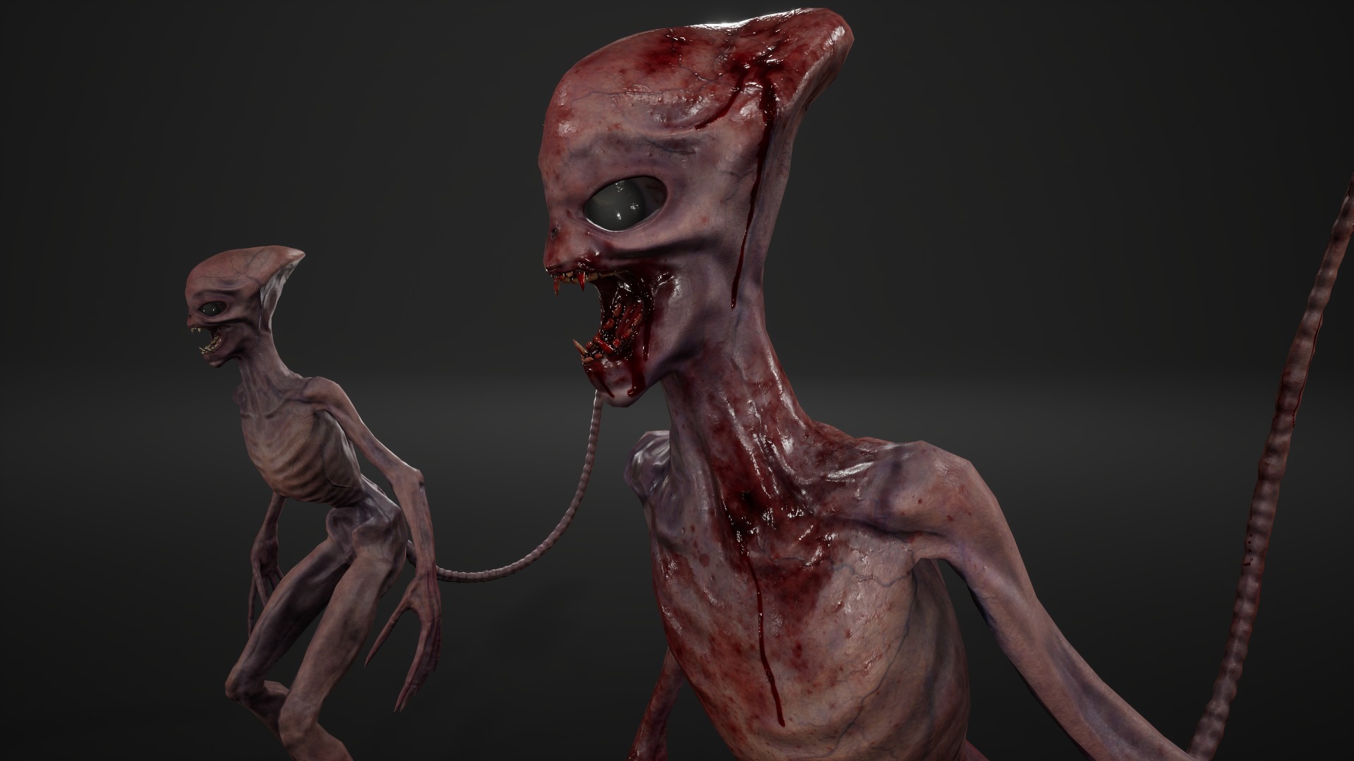 Alien 3 Low-poly 3D model_9