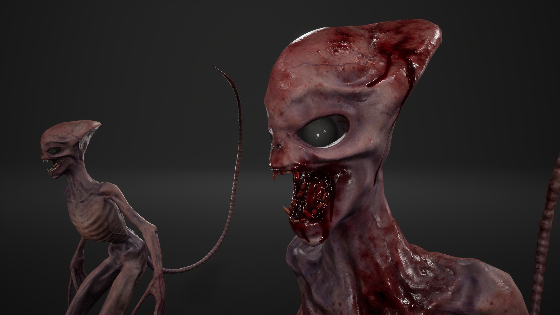 Alien 3 Low-poly 3D model_6