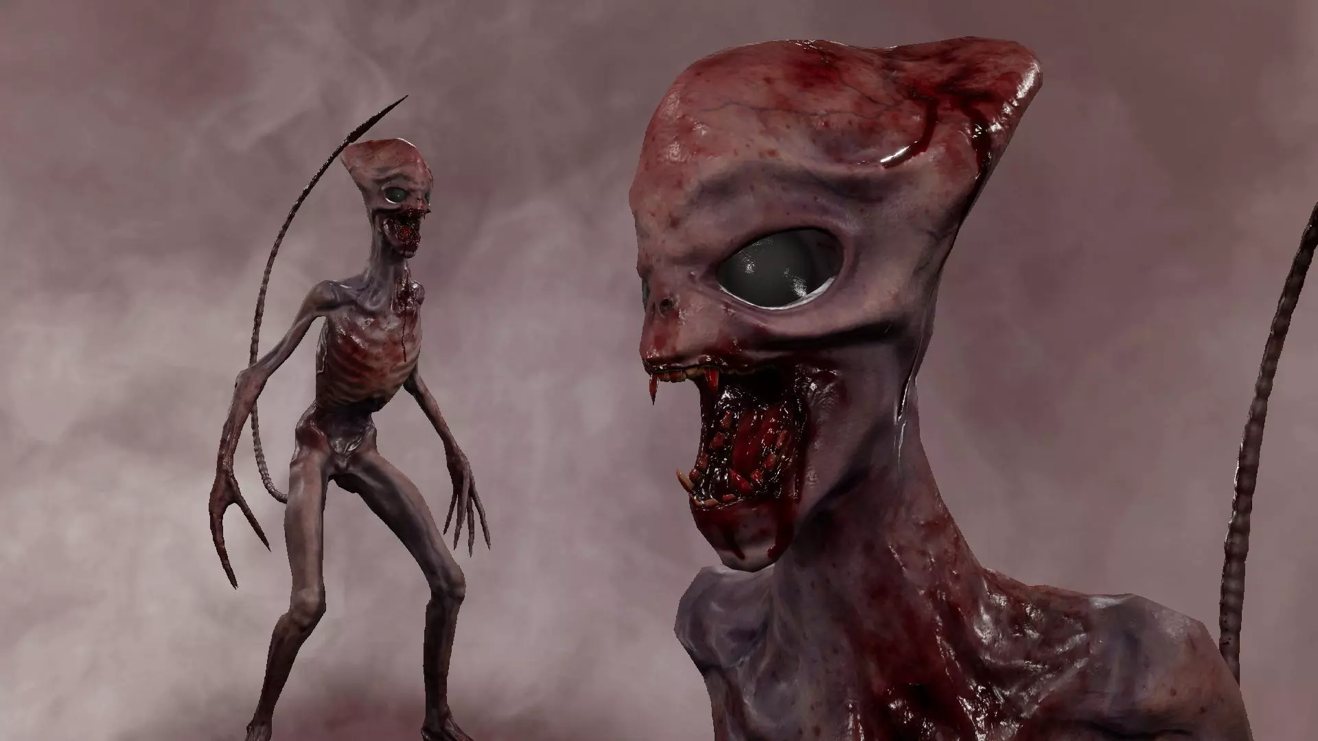 Alien 3 Low-poly 3D model_0