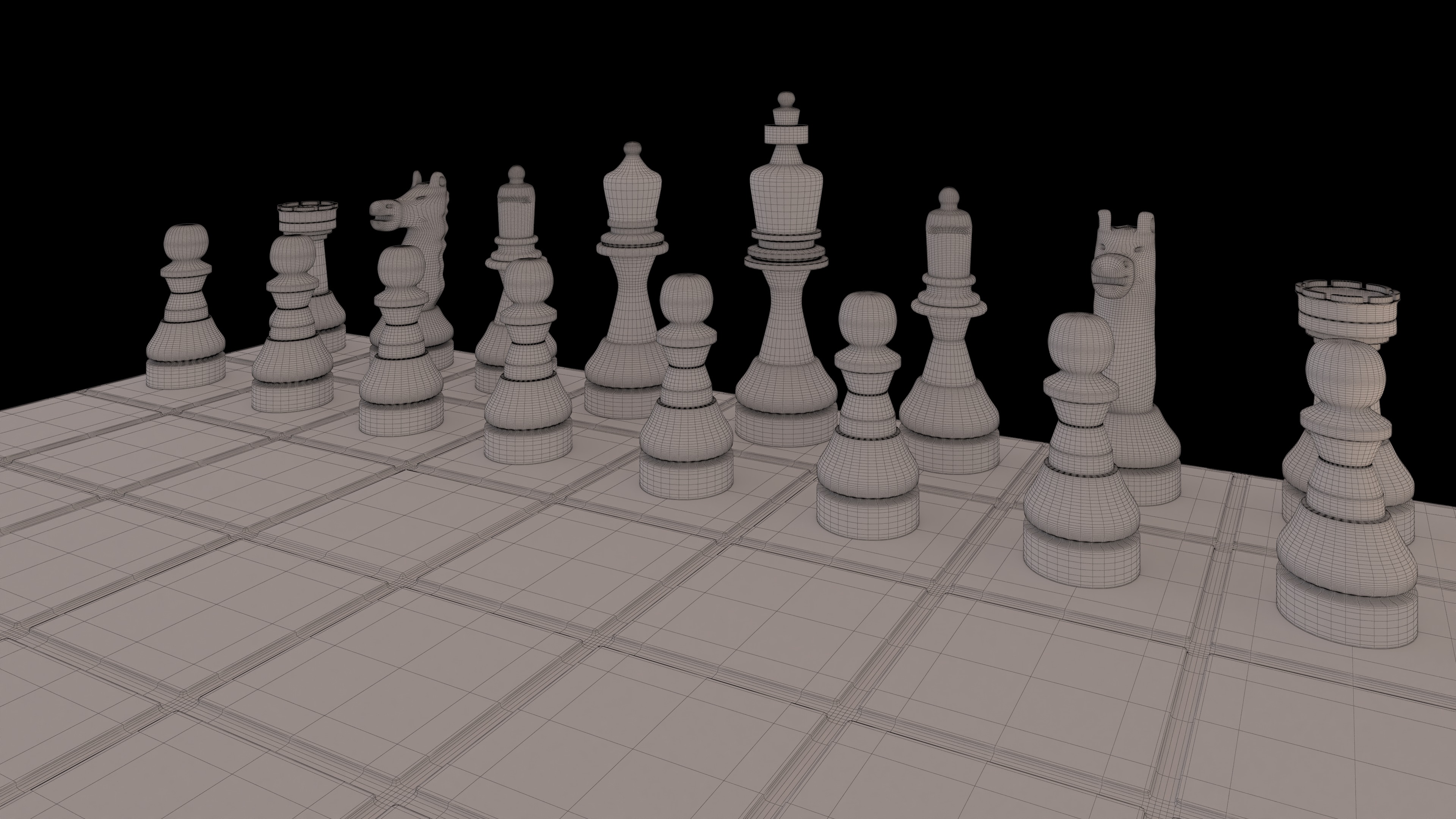 modern chessboard  3D model_7