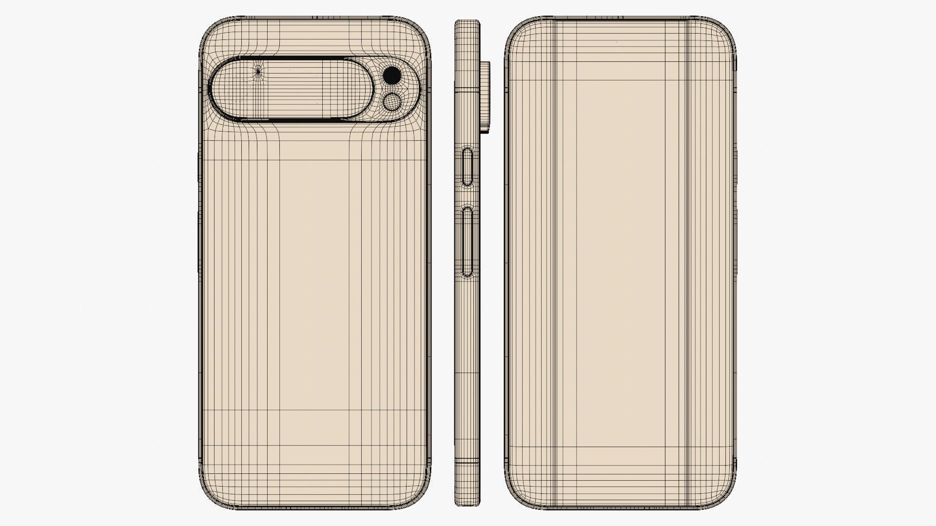 Google Pixel 9 Pro XL Hazel Low-poly 3D model_13