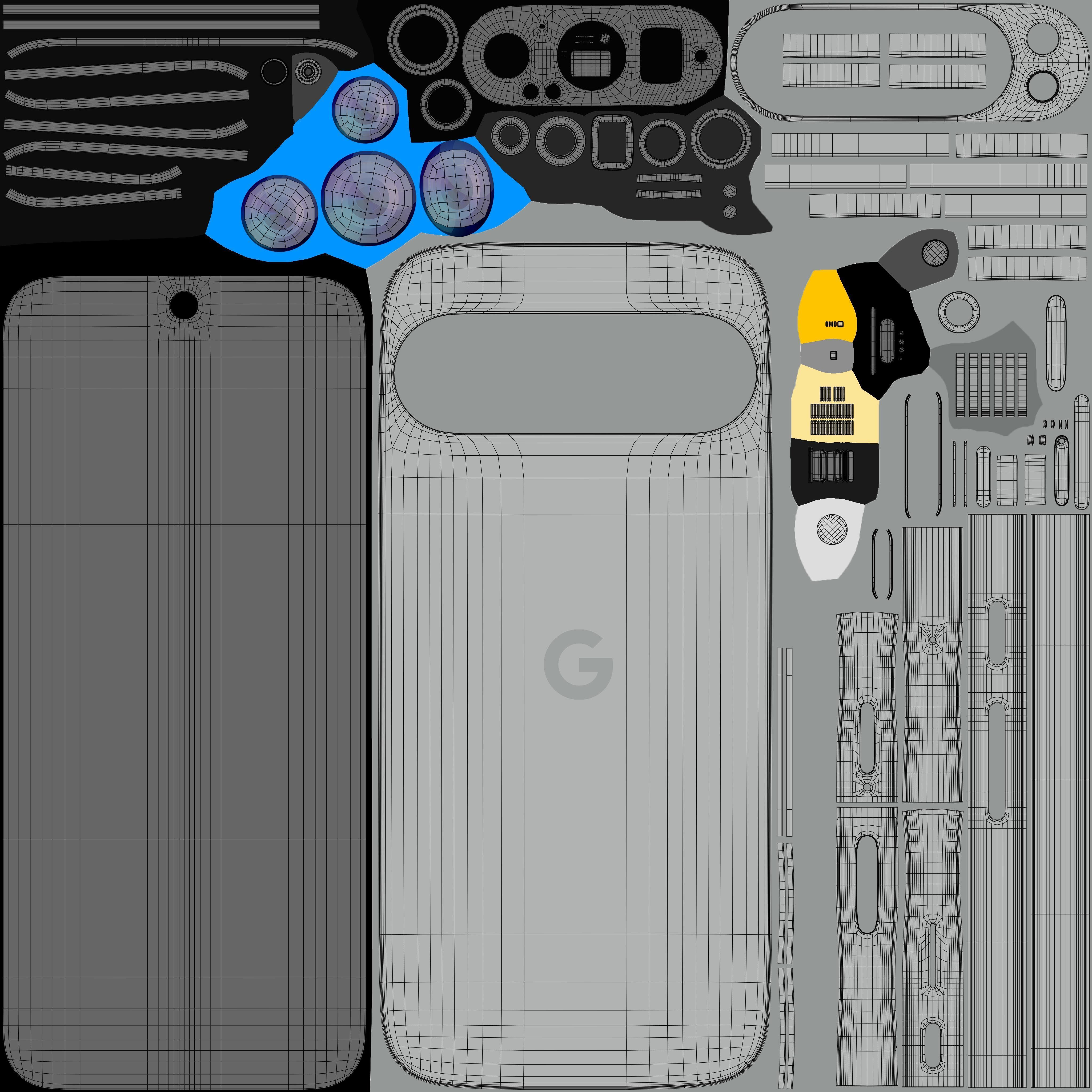 Google Pixel 9 Pro XL Hazel Low-poly 3D model_10